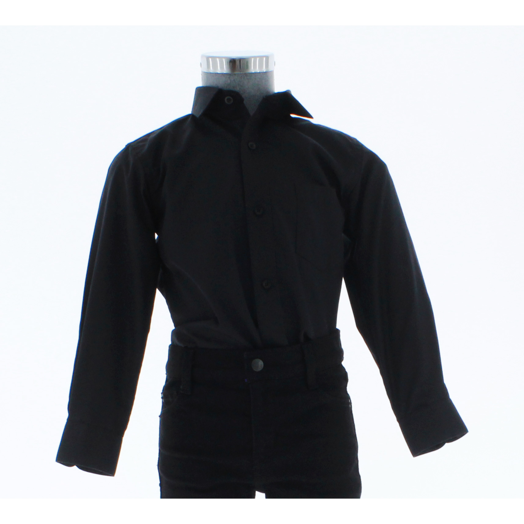 Camisa Negra De Vestir para Niño Manga Larga 3607 2-18 Años.