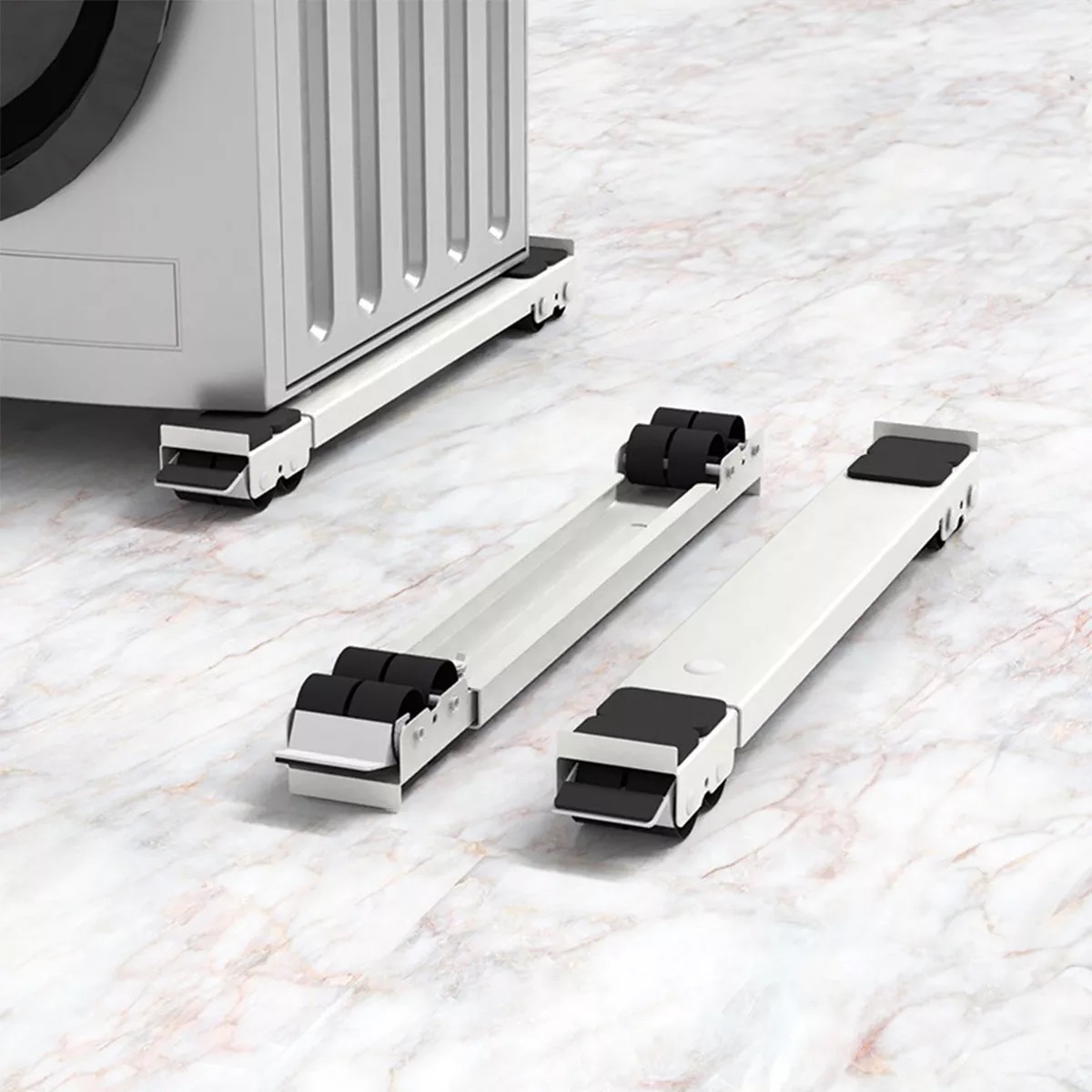 Soporte Ajustable Base Con Ruedas Para Refrigerador Lavadora Blanco