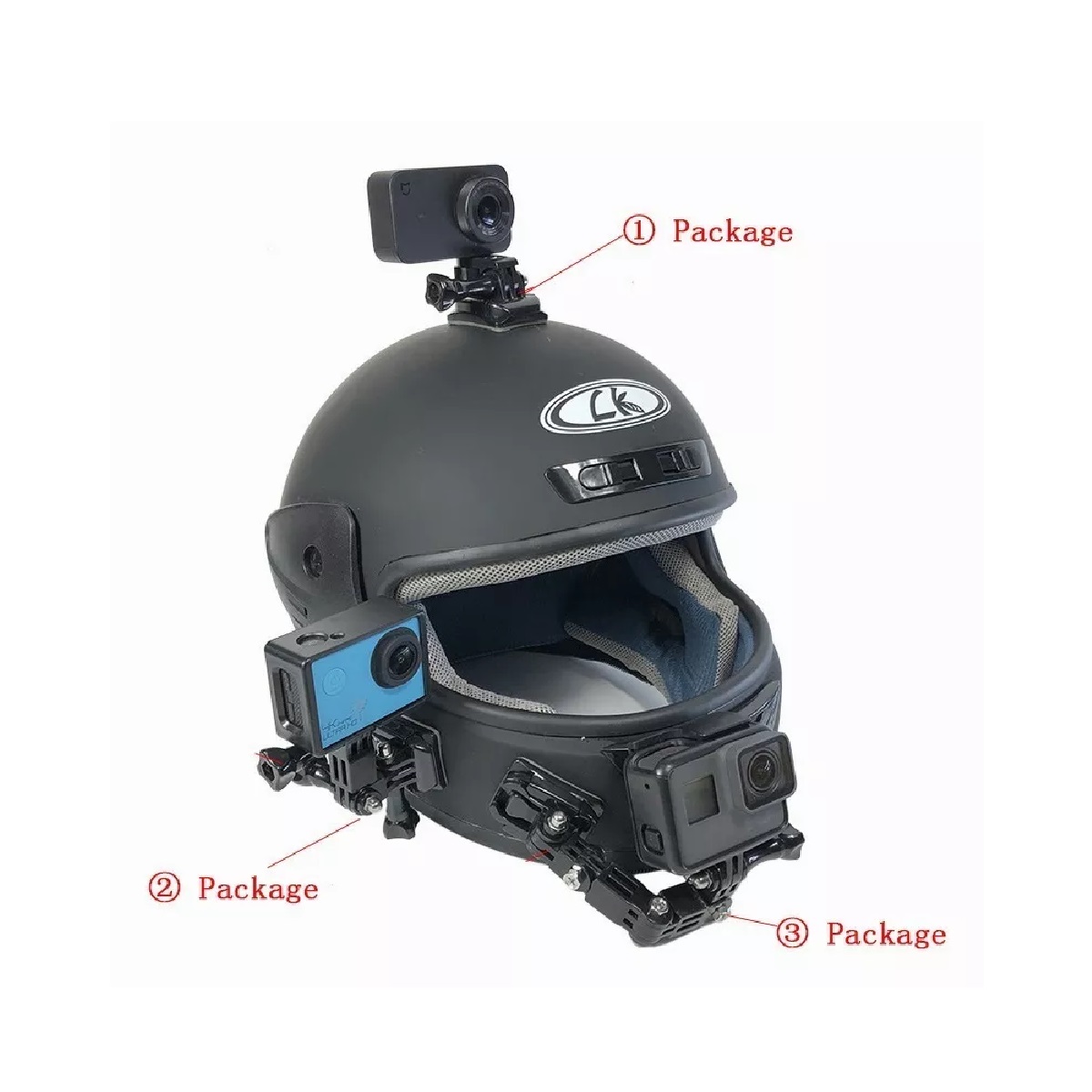 Base Adaptador Casco Moto Kit Lateral Gopro Cámara Acción