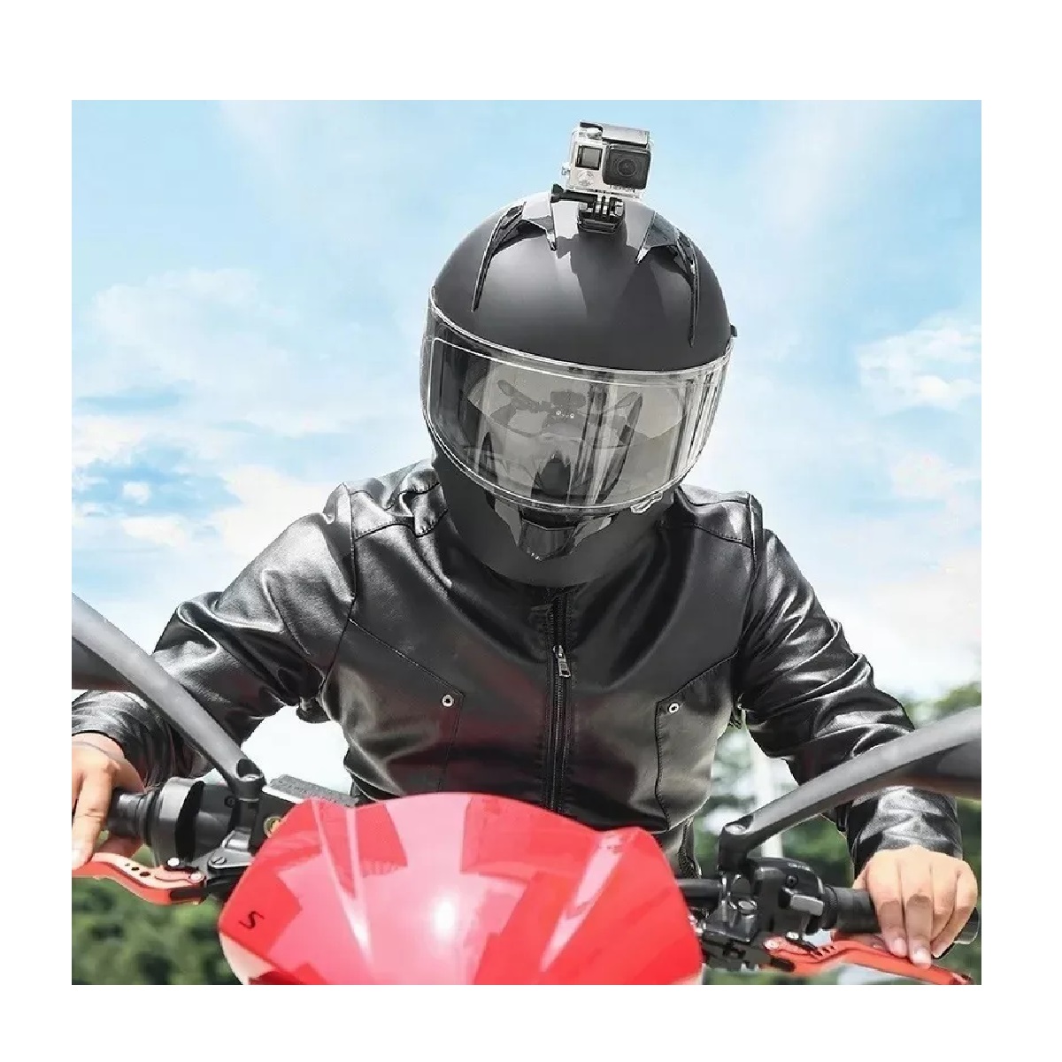 Base Adaptador Casco Moto Kit Lateral Gopro Cámara Acción