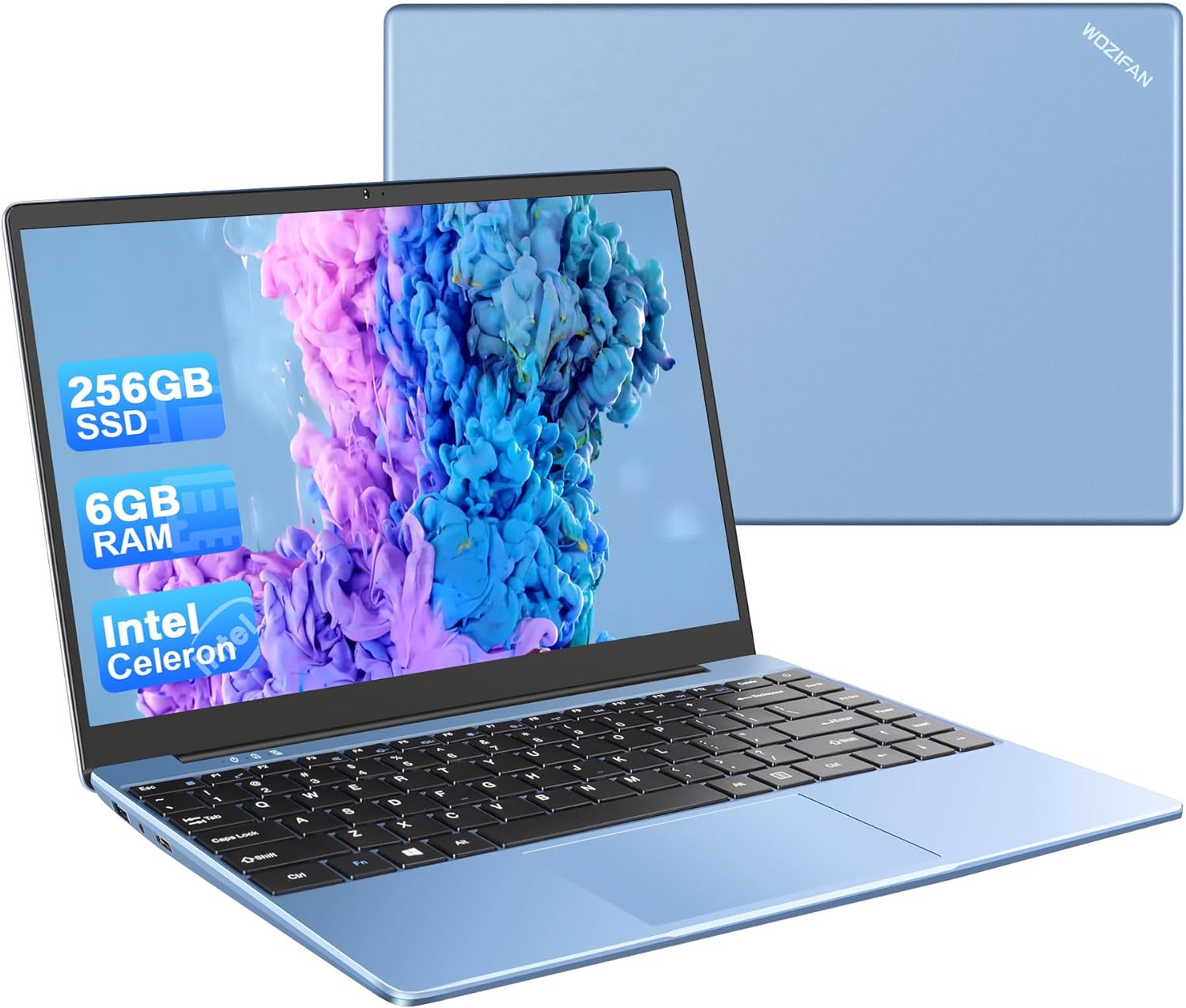 Laptop Portátil de 14 pulgadas, 6 GB, RAM 256 GB, SSD, Celeron 4020, Win 11, Full Metal 2.4GHDMI, 1920 x 1080 Azul