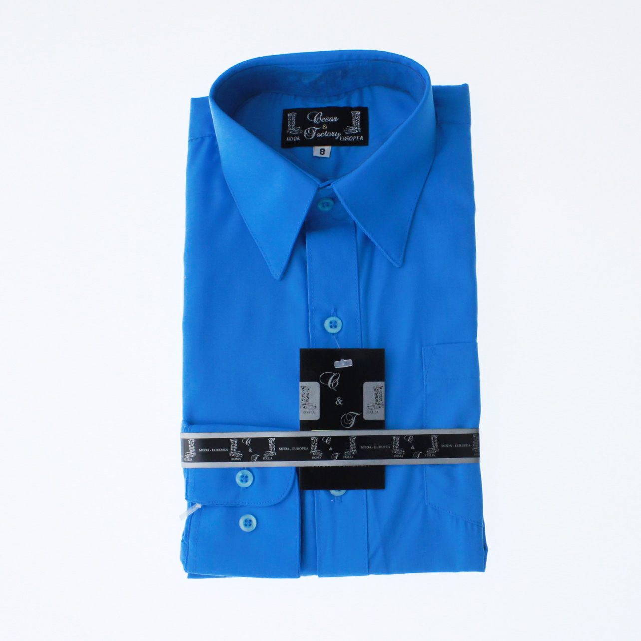 Camisa Azul Turquesa De Vestir para Niño Manga Larga 3610 2-18 Años..