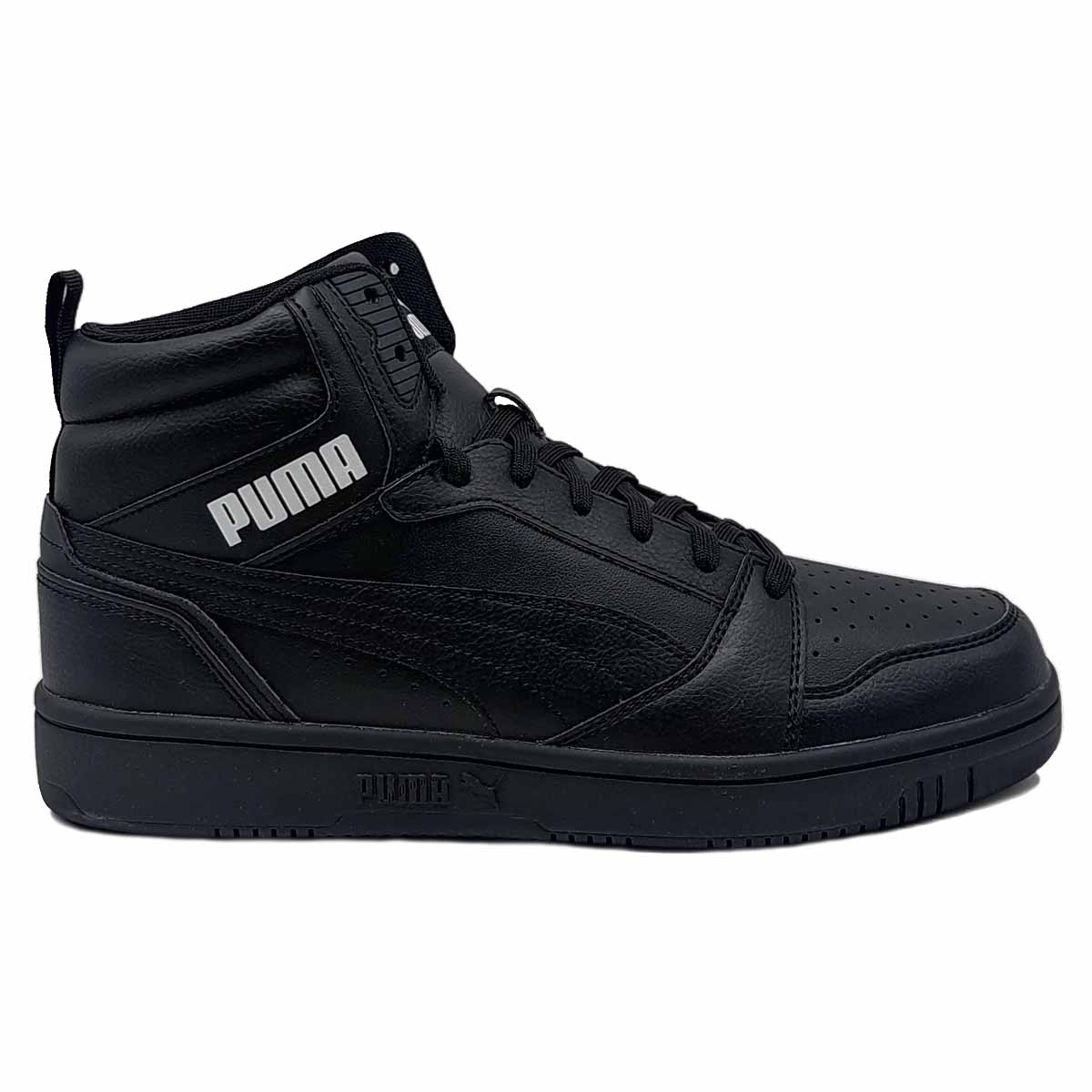 Tenis Puma Rebound V6 Negro Total 392326-03 Bota  Urban Retro Clásico.