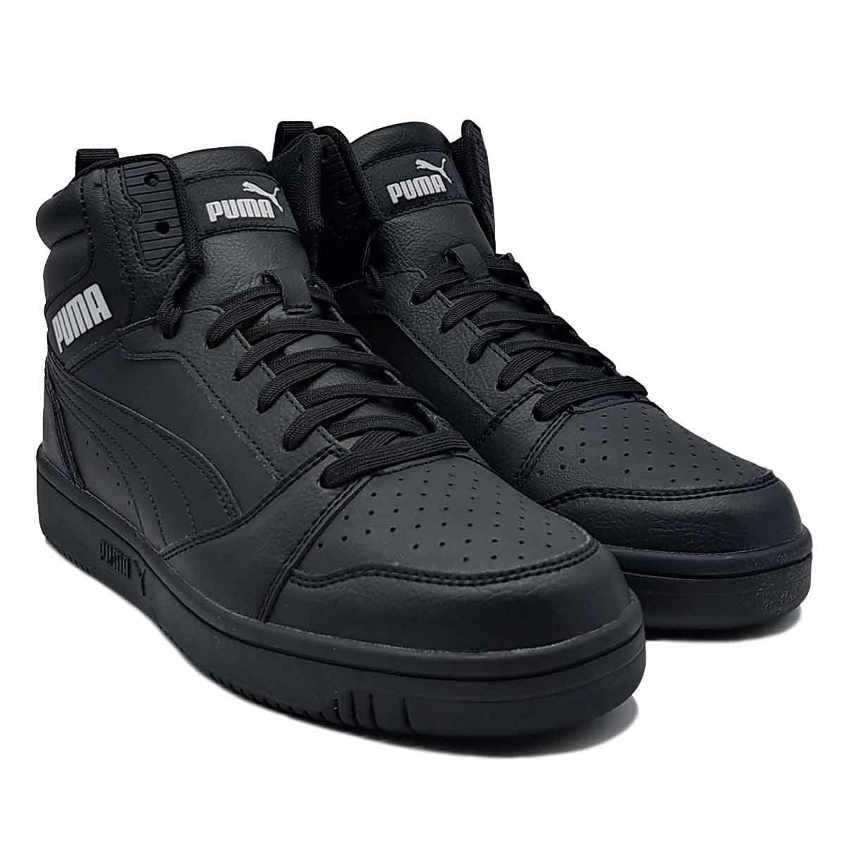 Tenis Puma Rebound V6 Negro Total 392326-03 Bota  Urban Retro Clásico.