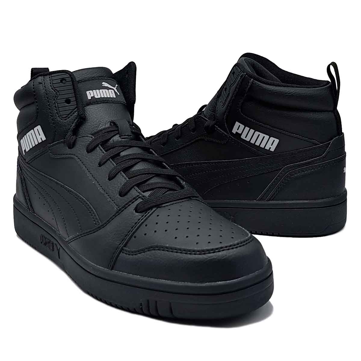 Tenis Puma Rebound V6 Negro Total 392326-03 Bota  Urban Retro Clásico.