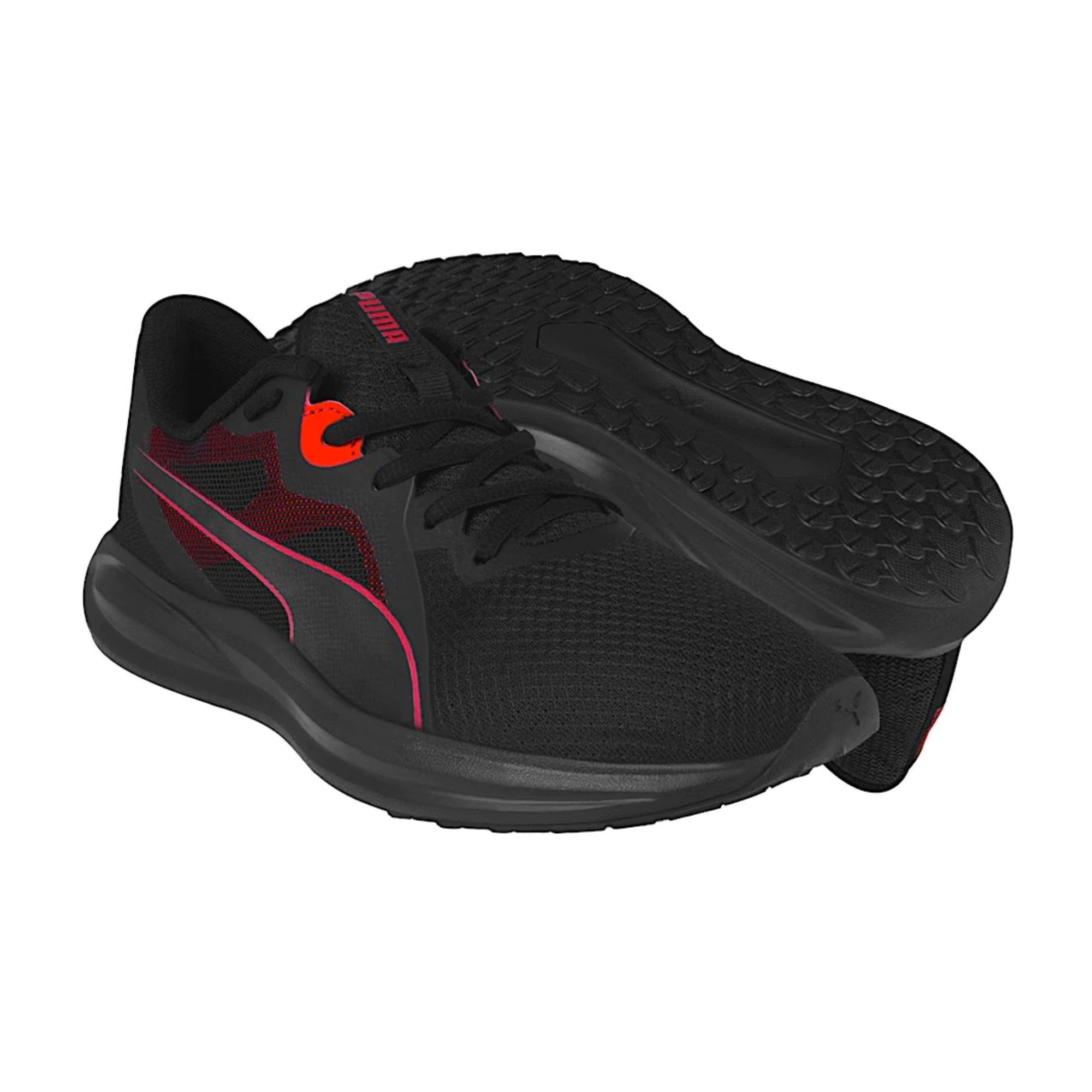 Tenis Puma Twitch Runner Negro con Rojo Hombre Originales 37628902
