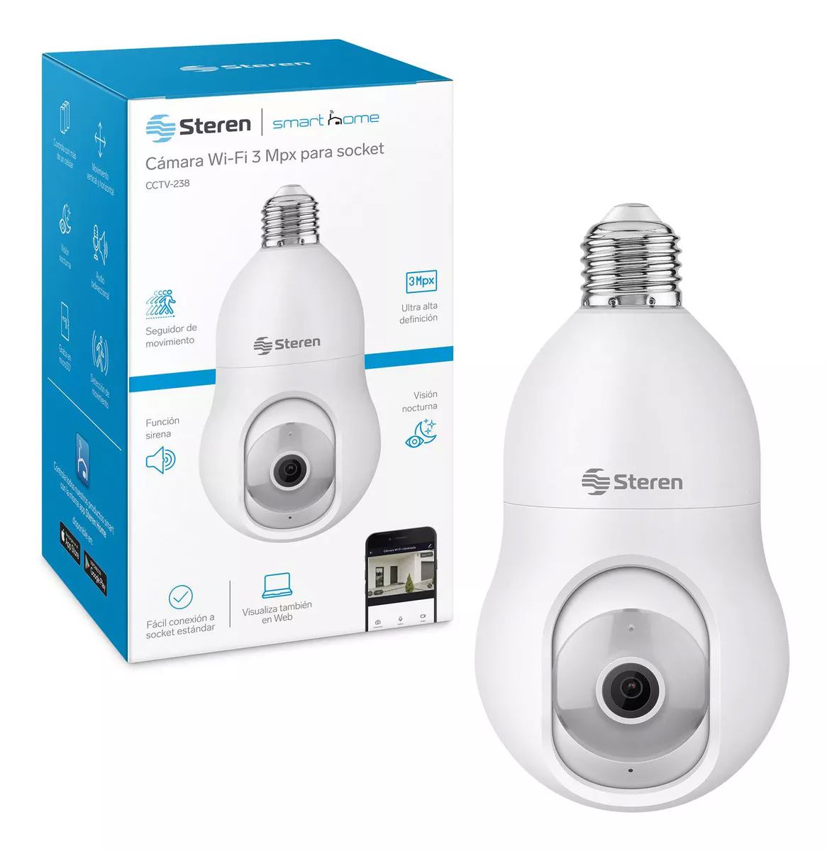 Cámara De Seguridad Wi-fi 3 Mpx Robotizada Con Seguidor De Color Blanco