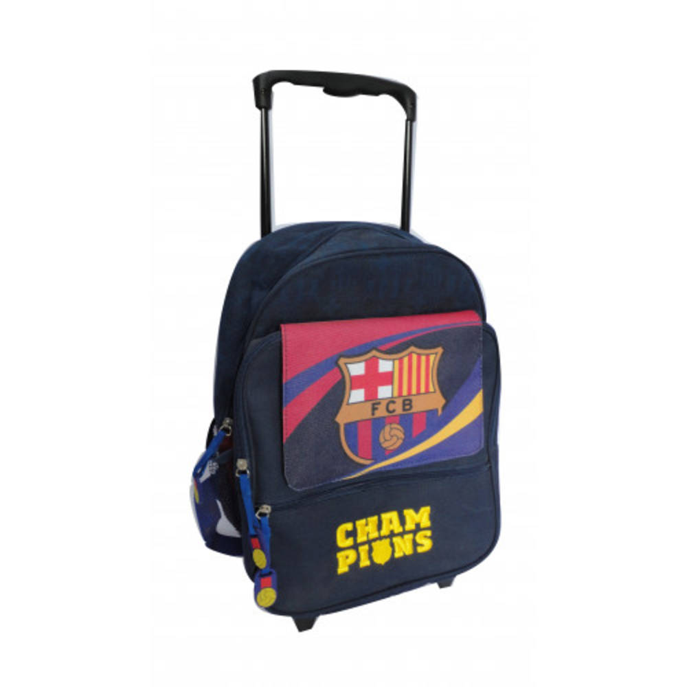 Mochila Futbol Barcelona Fc Niño Original Con Ruedas Azul Y Rojo Escudo Grande 