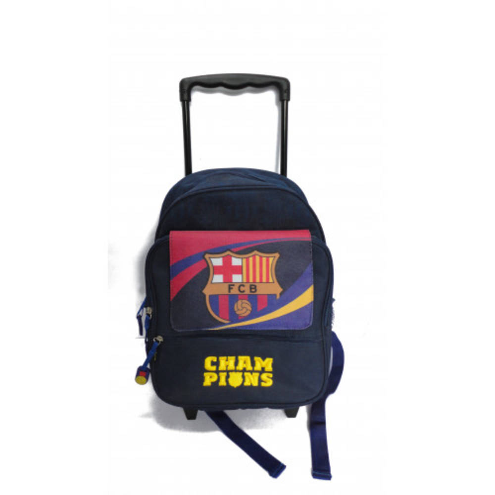 Mochila Futbol Barcelona Fc Niño Original Con Ruedas Azul Y Rojo Escudo Grande 