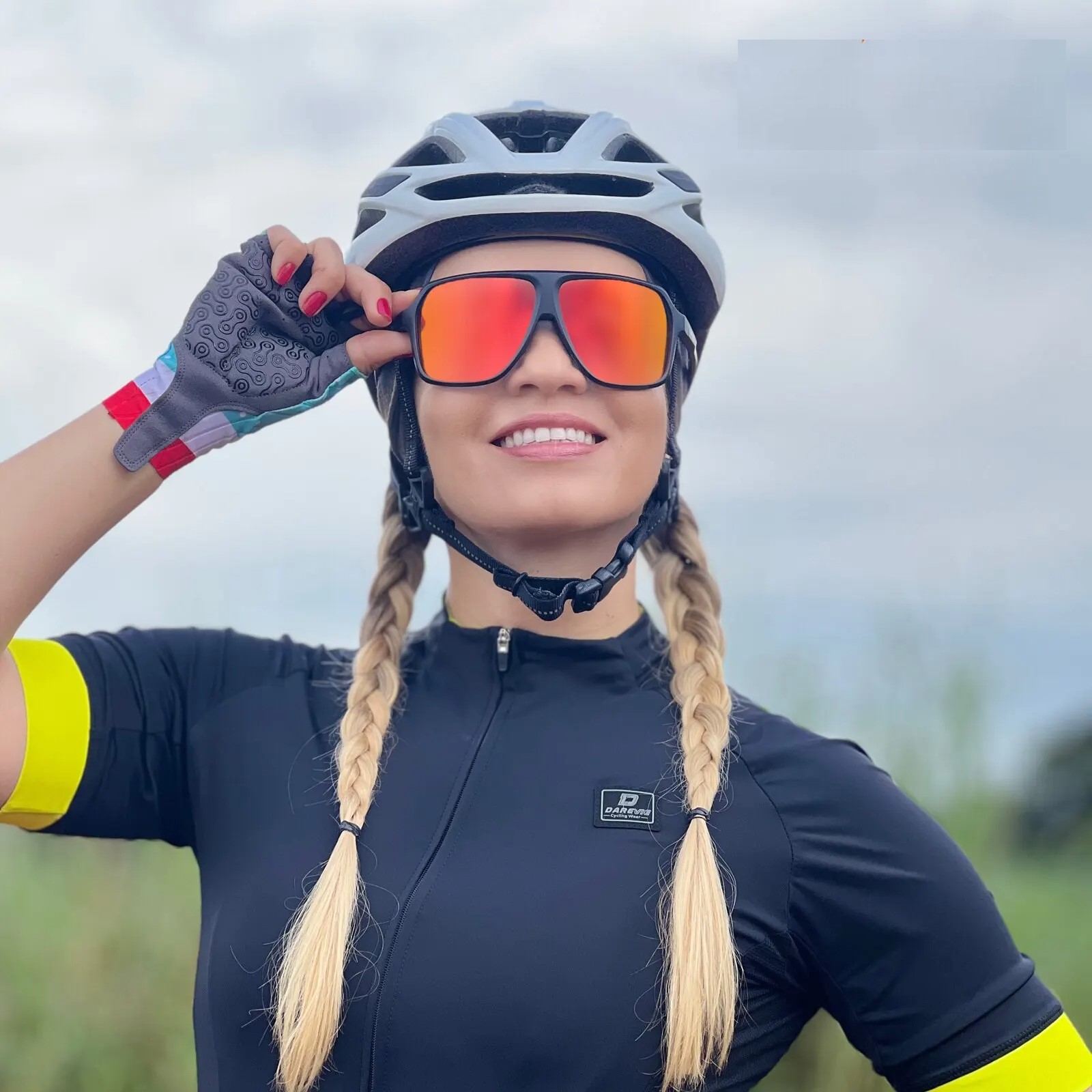 Gafas ciclismo rojo negro moto deportes protección polarizadas lentes deportivas pesca filtro UV