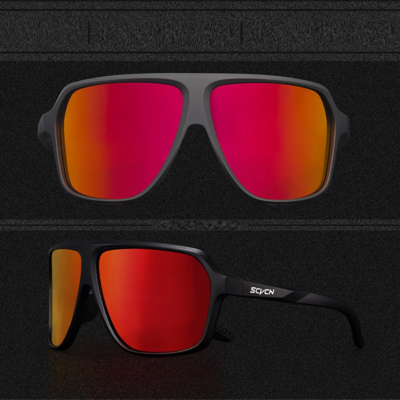 Gafas ciclismo rojo negro moto deportes protección polarizadas lentes deportivas pesca filtro UV