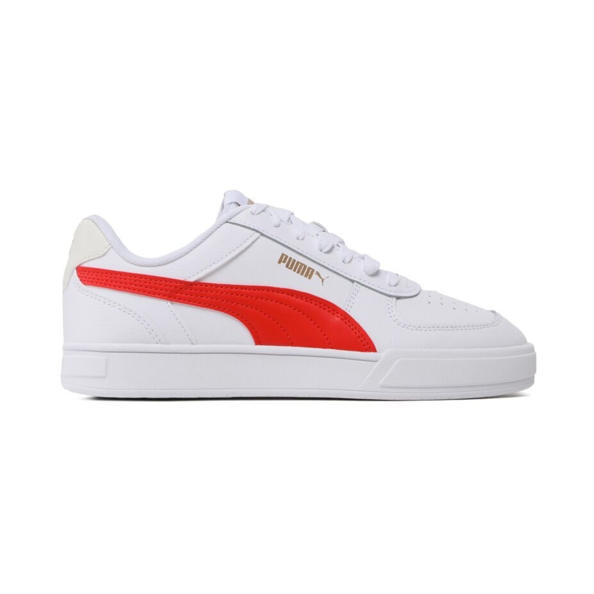 Tenis Puma Caven Low Blanco con Naranja Junior Originales 38205615