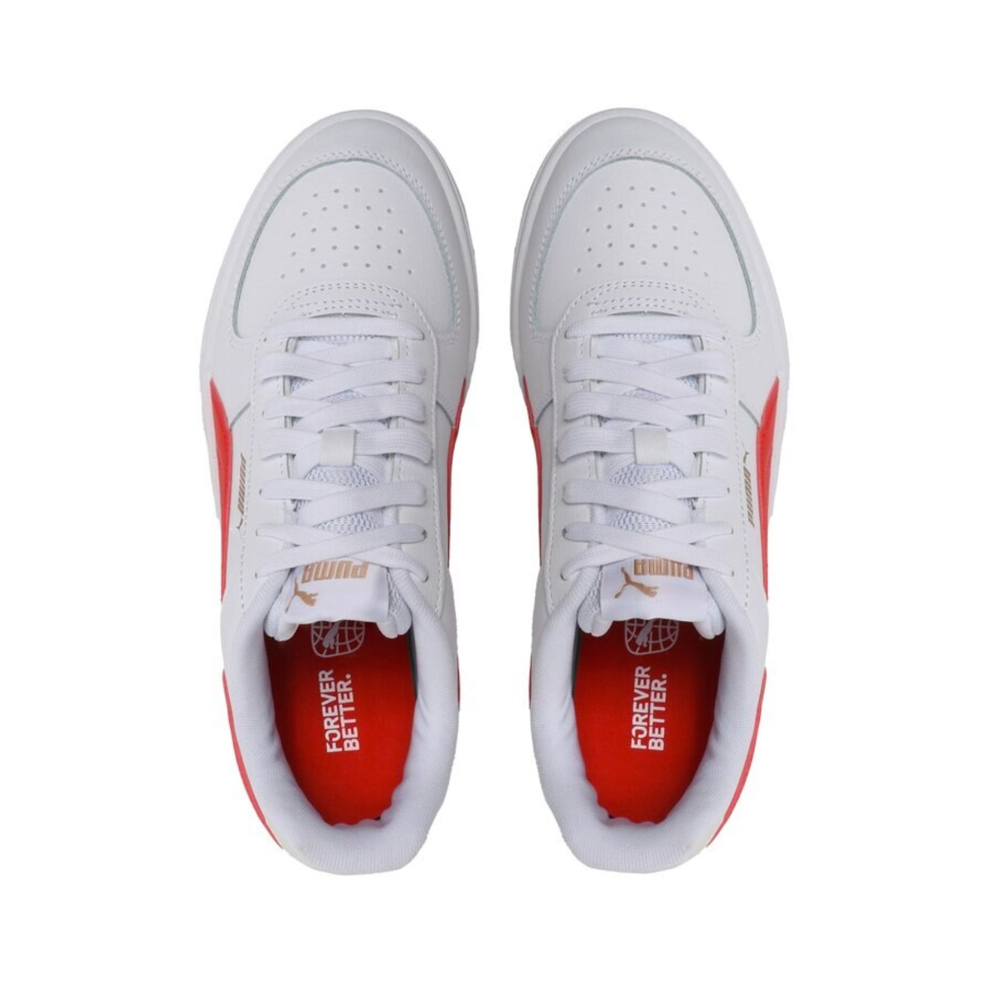 Tenis Puma Caven Low Blanco con Naranja Junior Originales 38205615