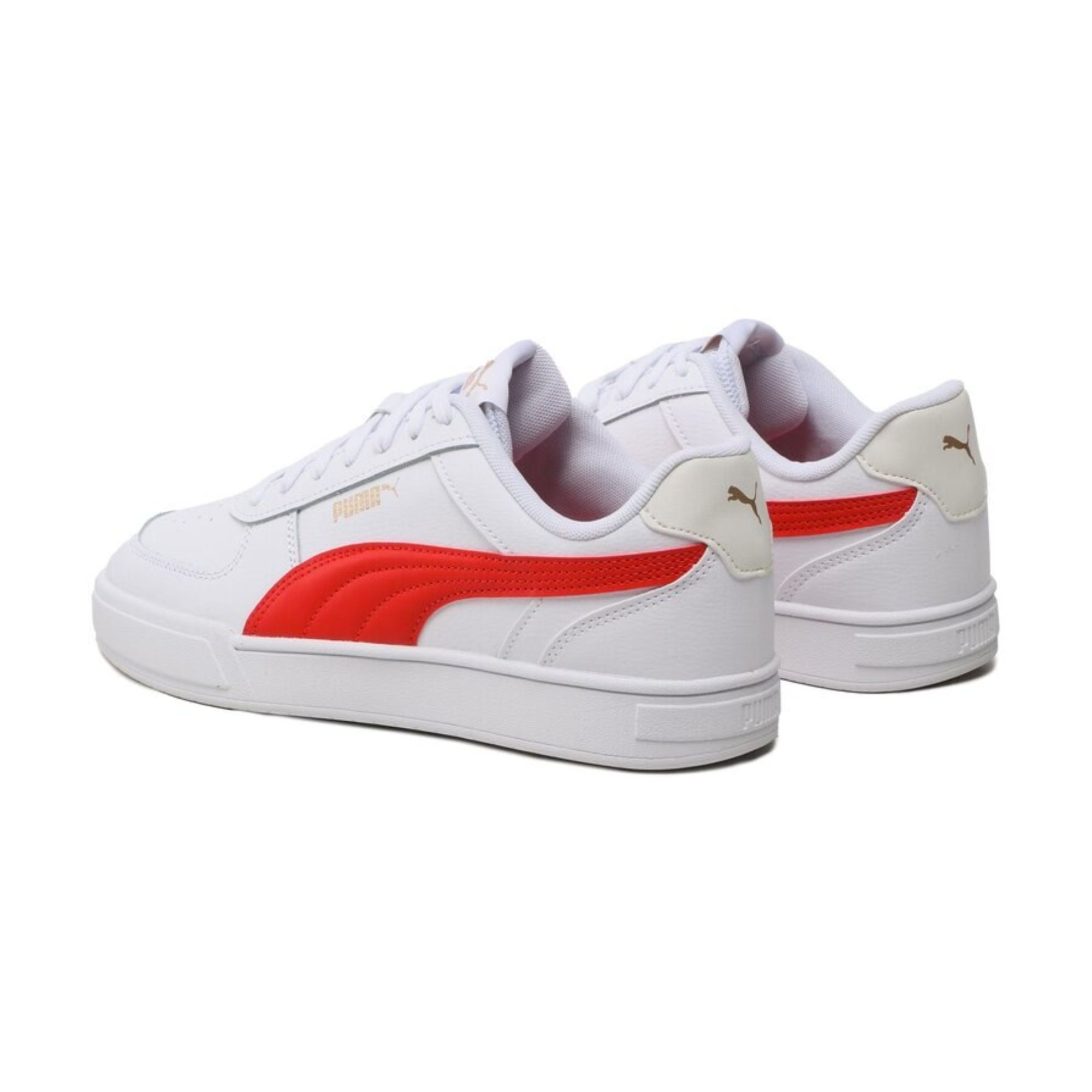 Tenis Puma Caven Low Blanco con Naranja Junior Originales 38205615