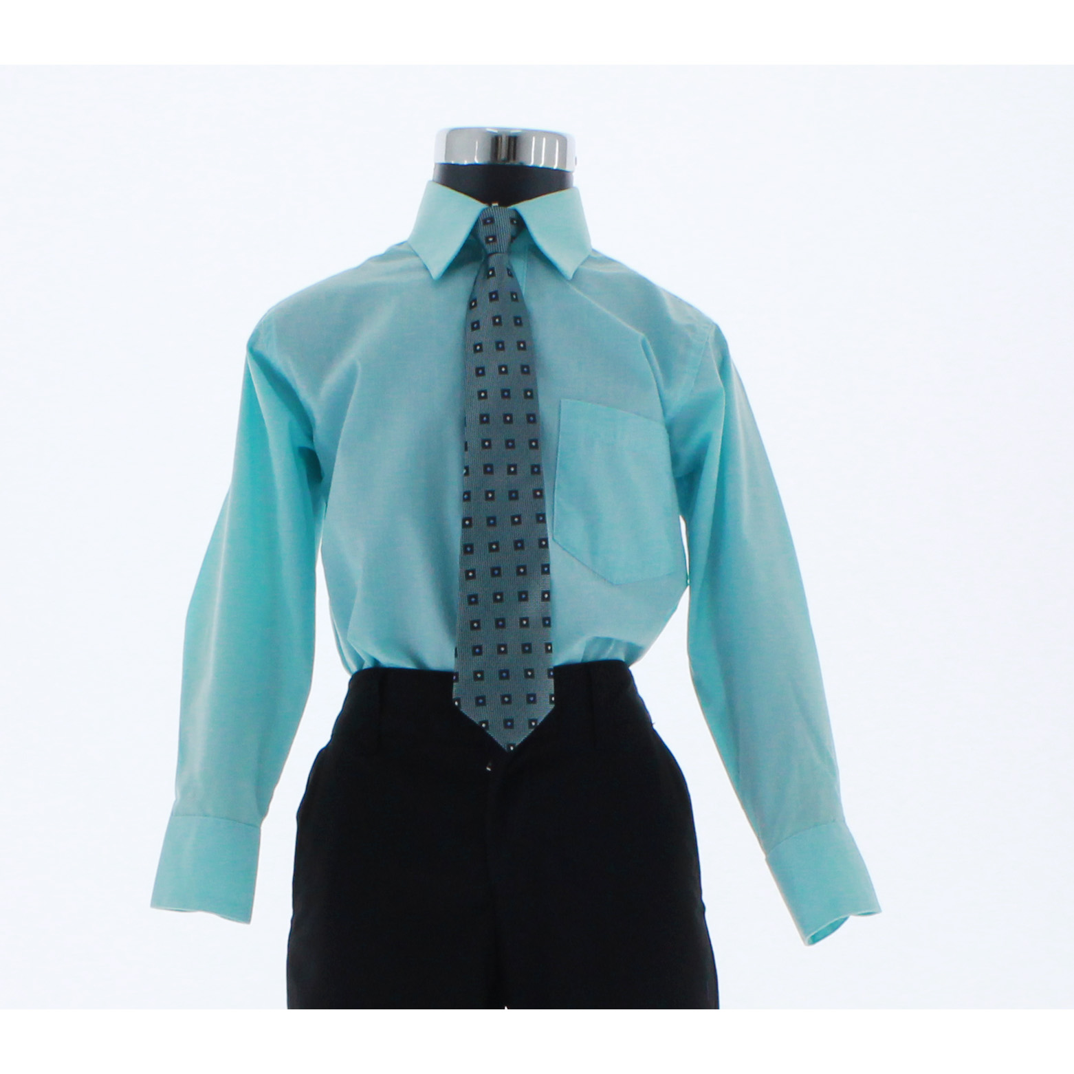 Camisa Azul Aqua De Vestir para Niño Manga Larga 3614 2-18 Años..