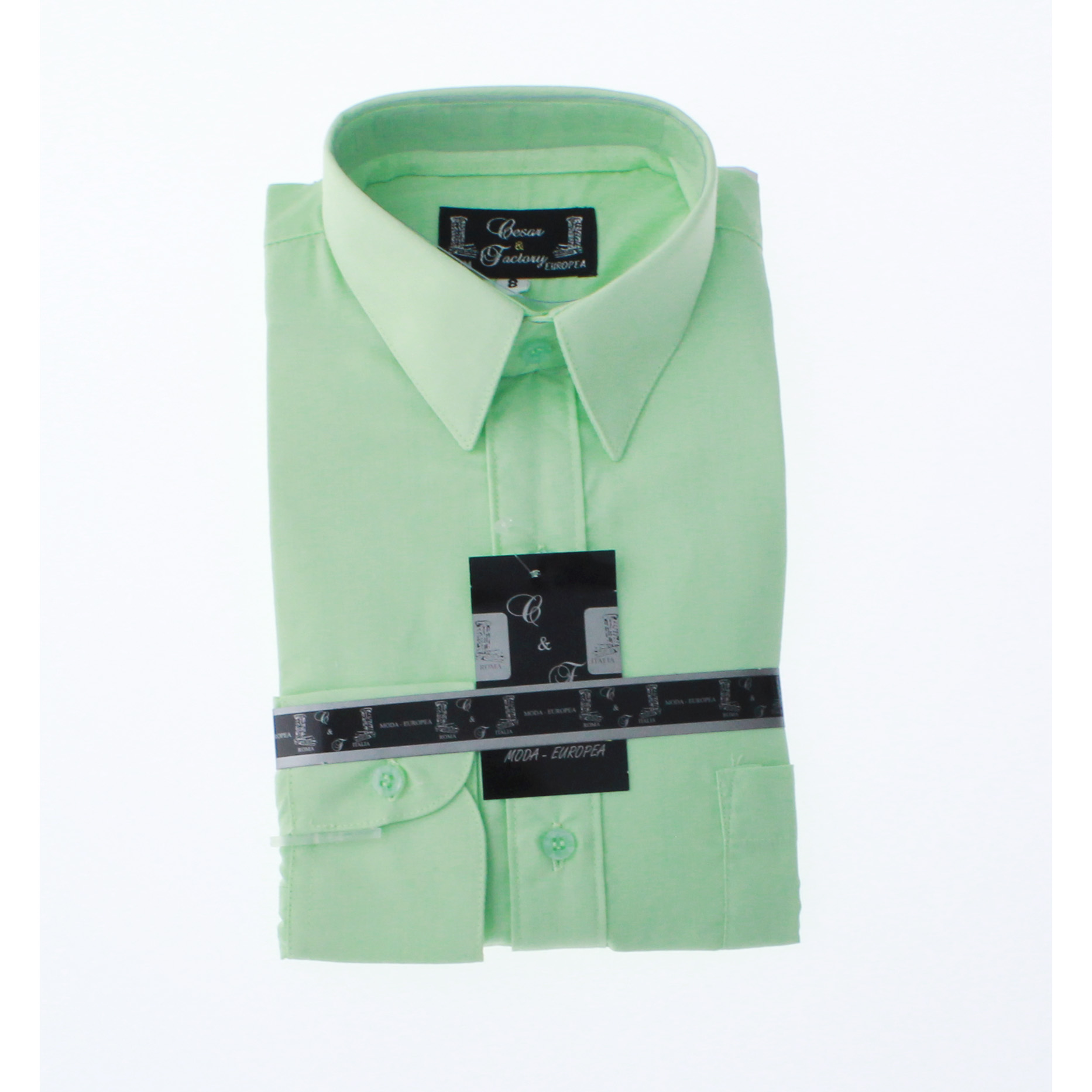 Camisa Verde Menta De Vestir para Niño Manga Larga 3615 2-18 Años..