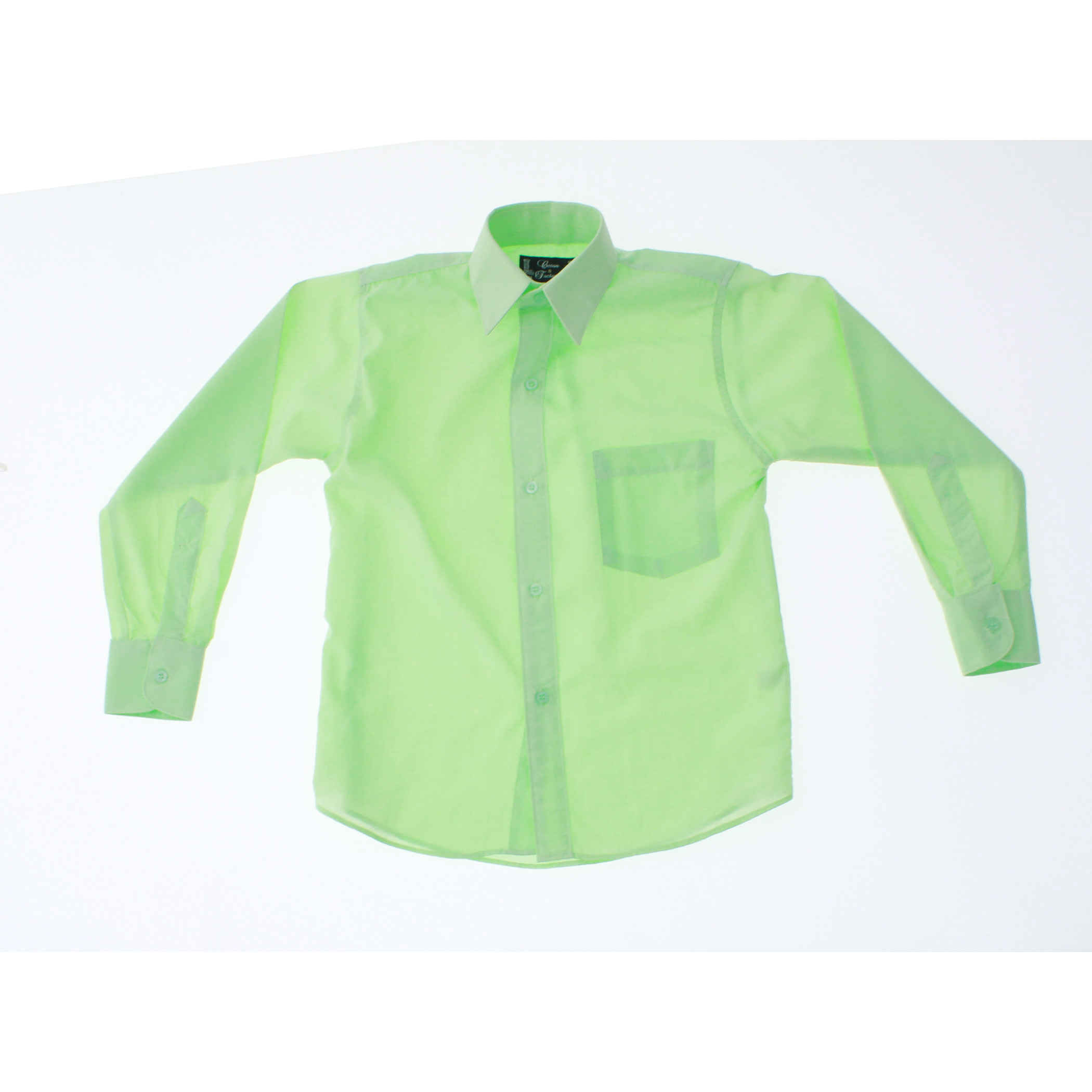 Camisa Verde Menta De Vestir para Niño Manga Larga 3615 2-18 Años..