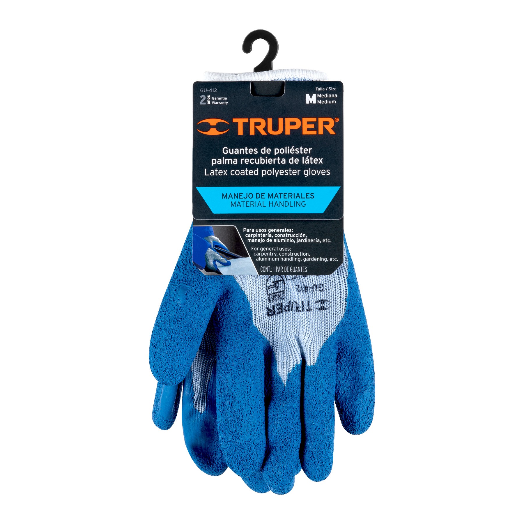 GUANTES DE POLIÉSTER RECUBIERTOS DE LATEX, M, TRUPER 15266