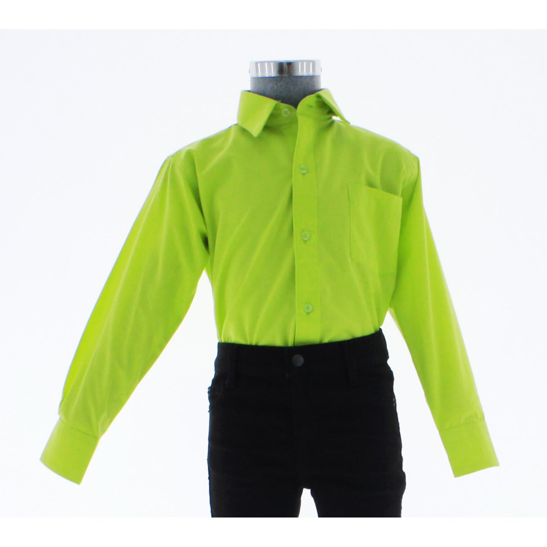 Camisa De Vestir Verde Manzana para Niño Manga Larga 3619 2-18 Años.