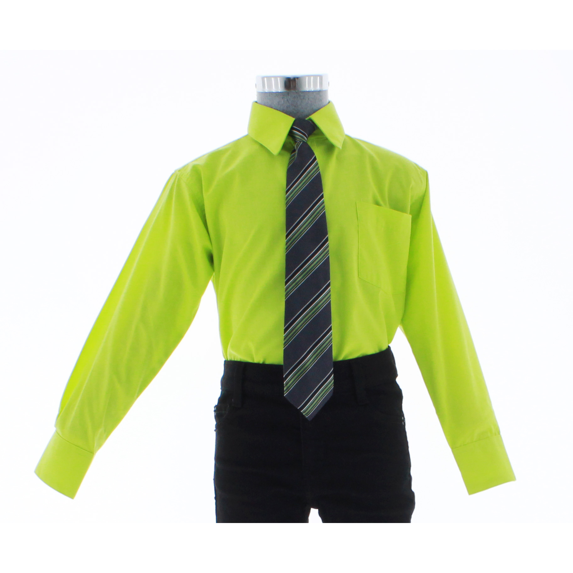 Camisa De Vestir Verde Manzana para Niño Manga Larga 3619 2-18 Años.