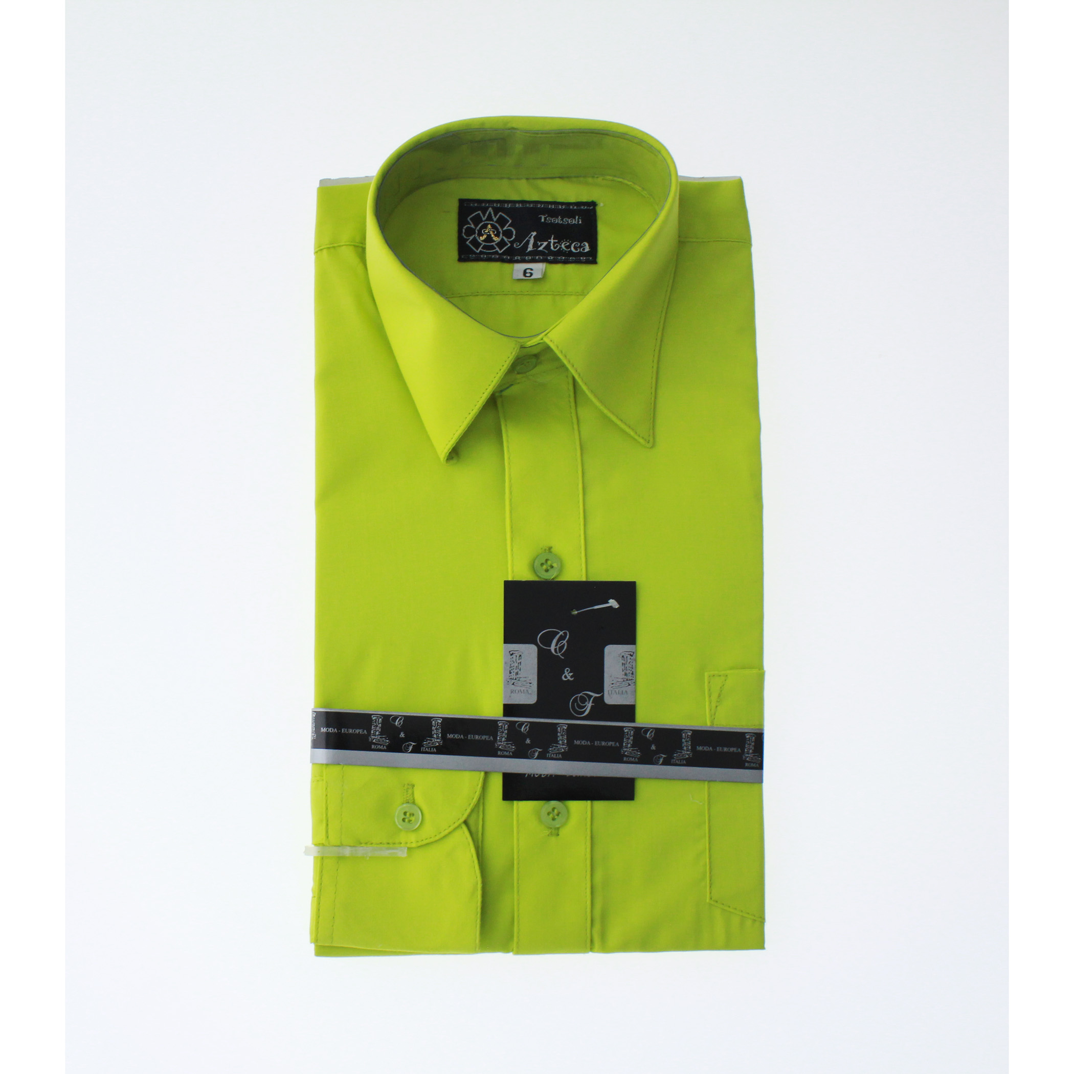 Camisa De Vestir Verde Manzana para Niño Manga Larga 3619 2-18 Años.