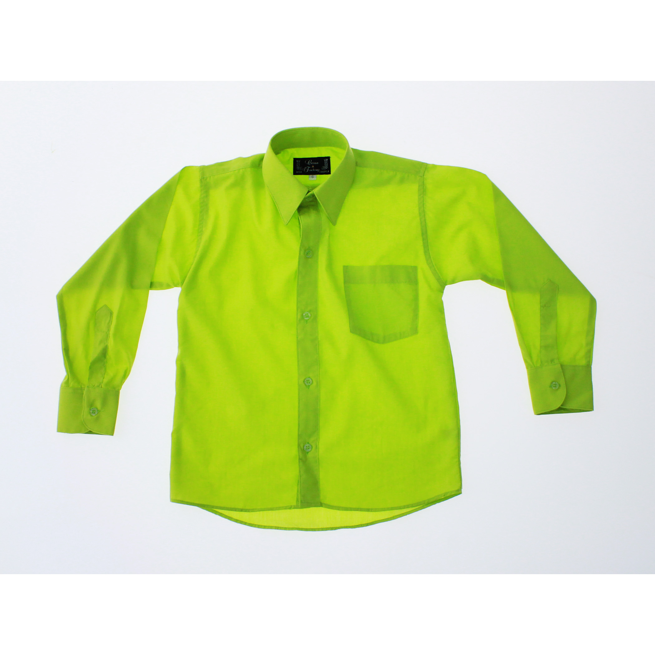 Camisa De Vestir Verde Manzana para Niño Manga Larga 3619 2-18 Años.