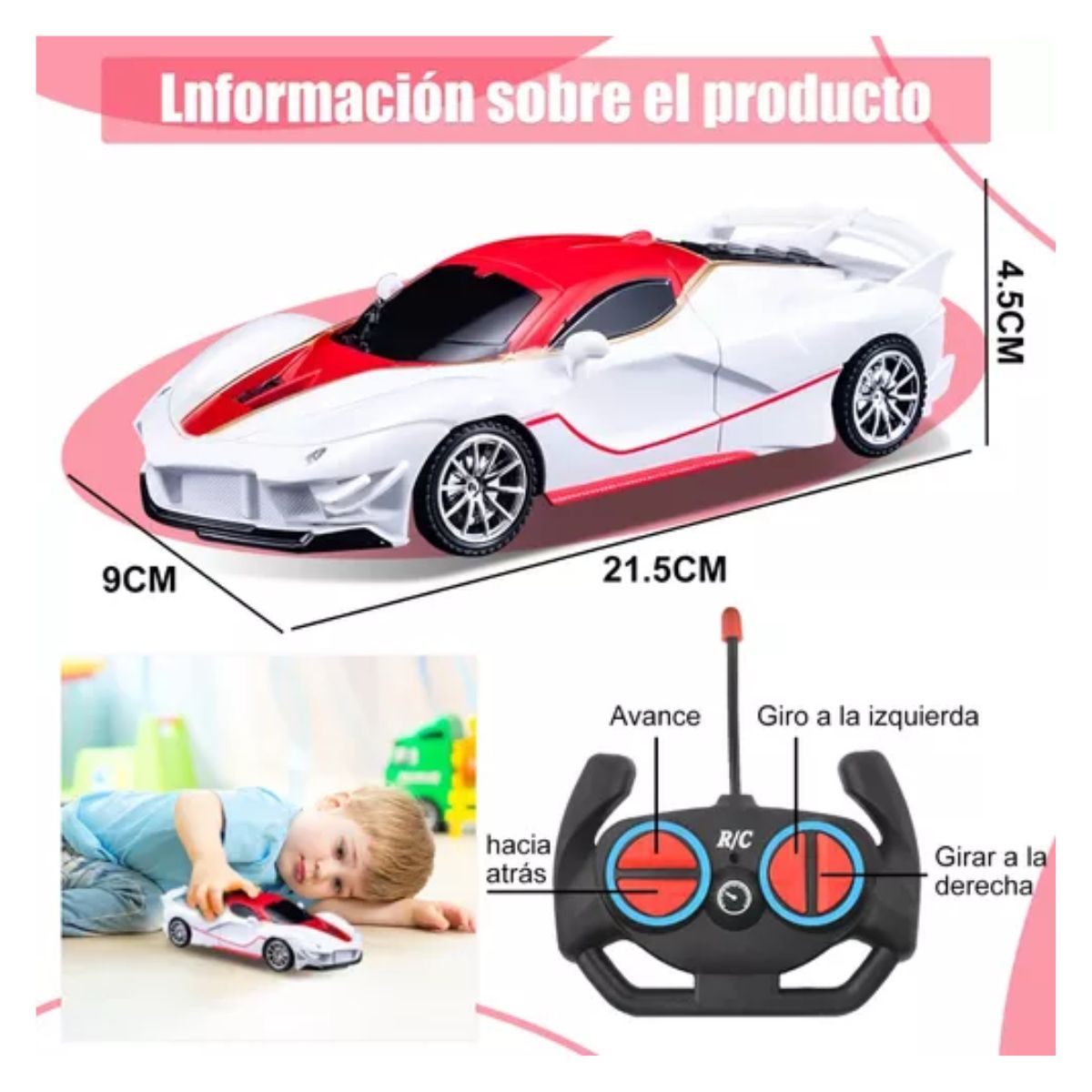 Carros De Control Remoto Recargable Juguetes Negro