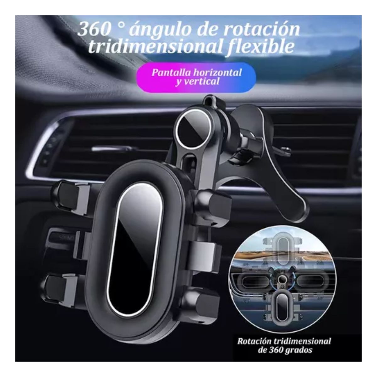 Soporte Base Sujetador Celular Auto Carro Porta Automovil negro