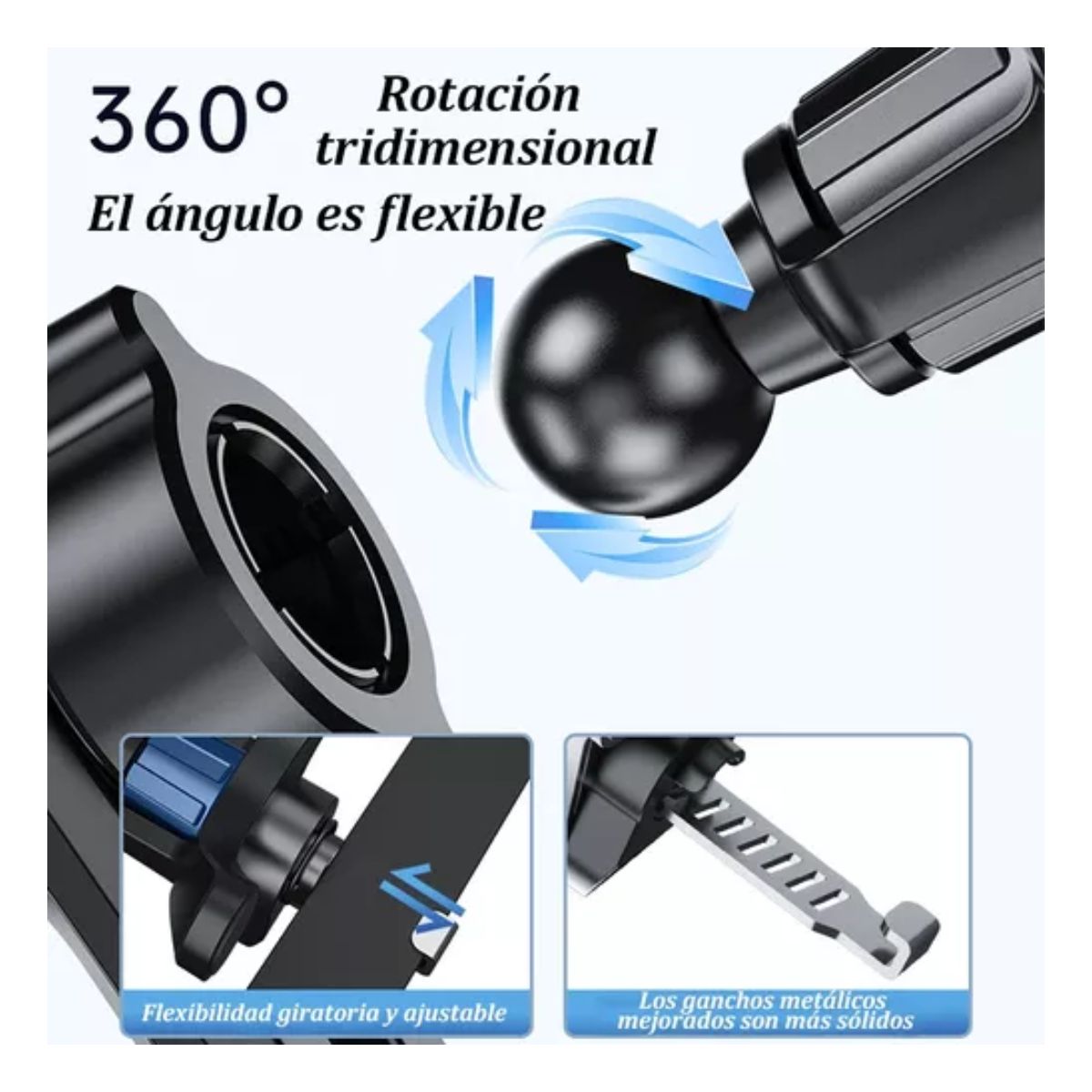 Soporte Base Sujetador Celular Auto Carro Porta Automovil negro