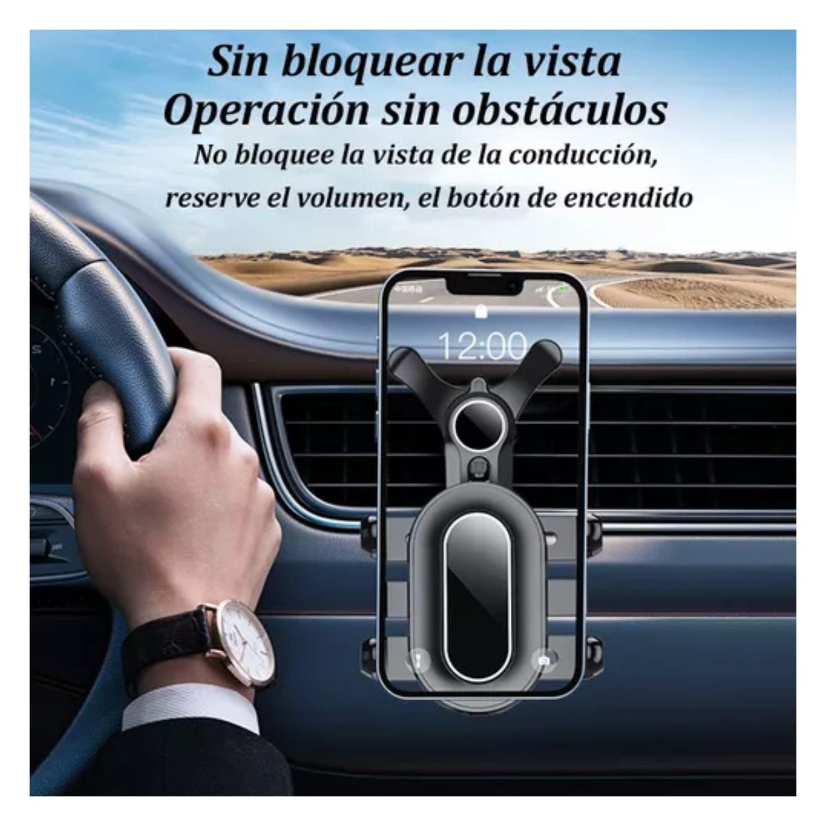 Soporte Base Sujetador Celular Auto Carro Porta Automovil negro