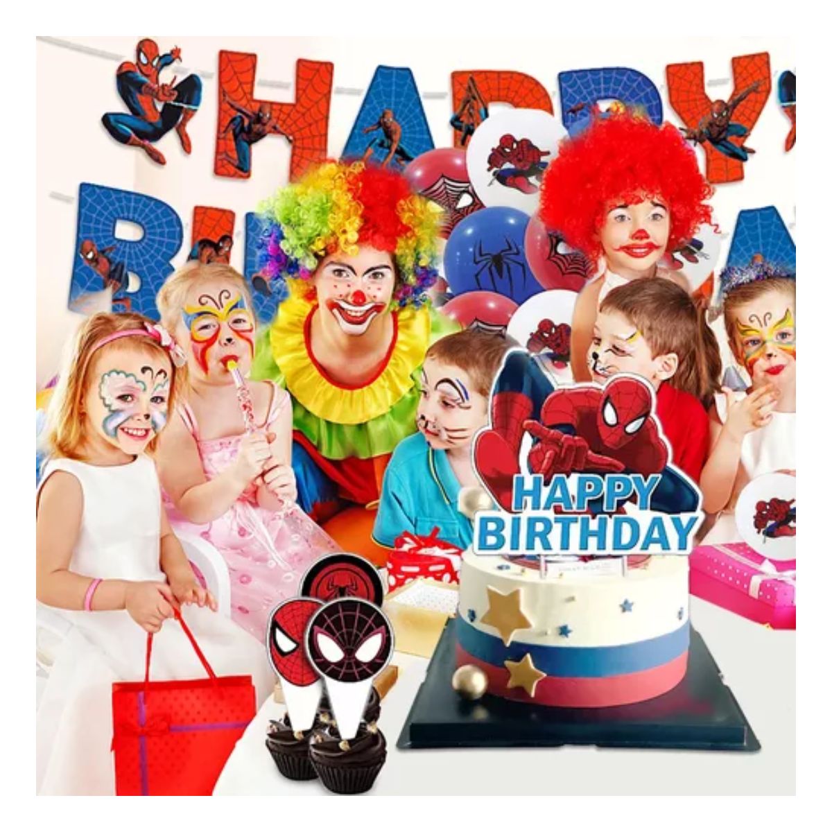 Kit De Decoraciones Para Fiesta De Cumpleaños Hombre Araña