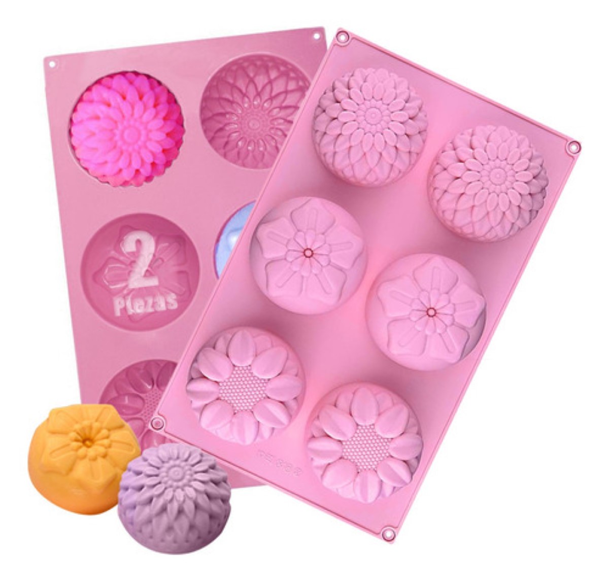Moldes Silicon Flores Para Velas Resposteria Jabon Artesanal Rosa