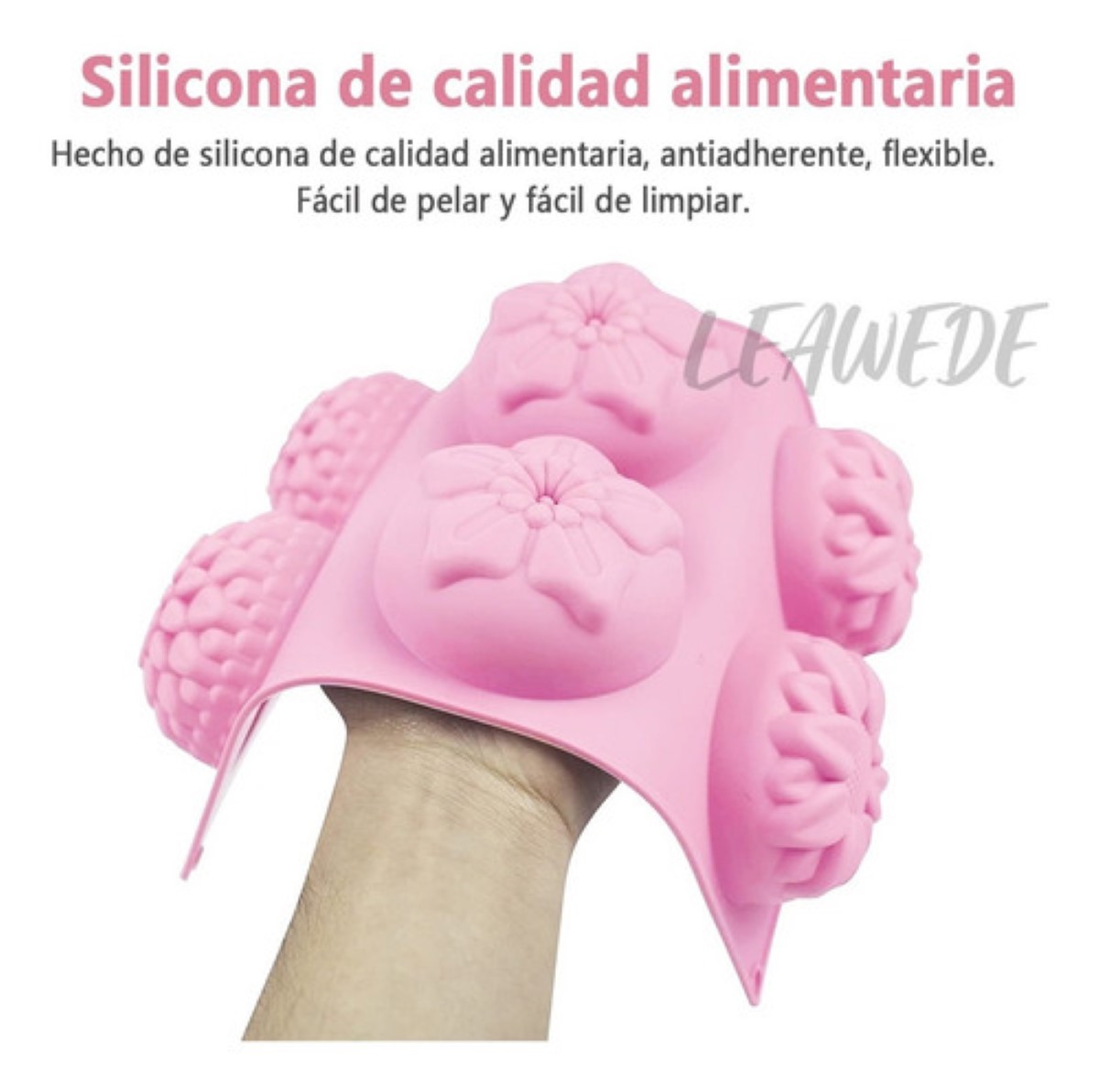 Moldes Silicon Flores Para Velas Resposteria Jabon Artesanal Rosa