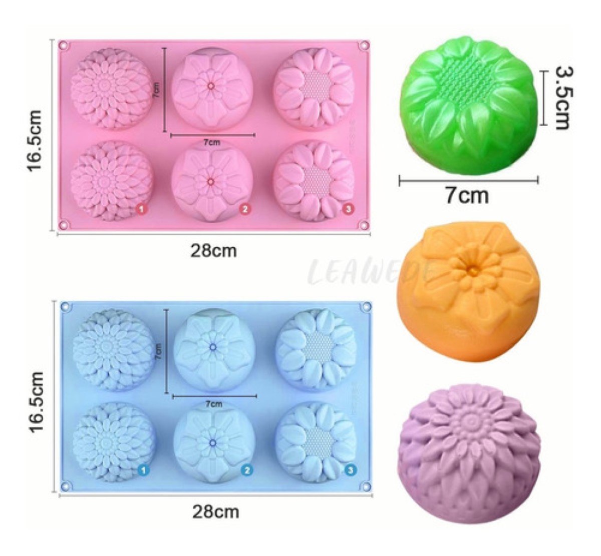 Moldes Silicon Flores Para Velas Resposteria Jabon Artesanal Rosa