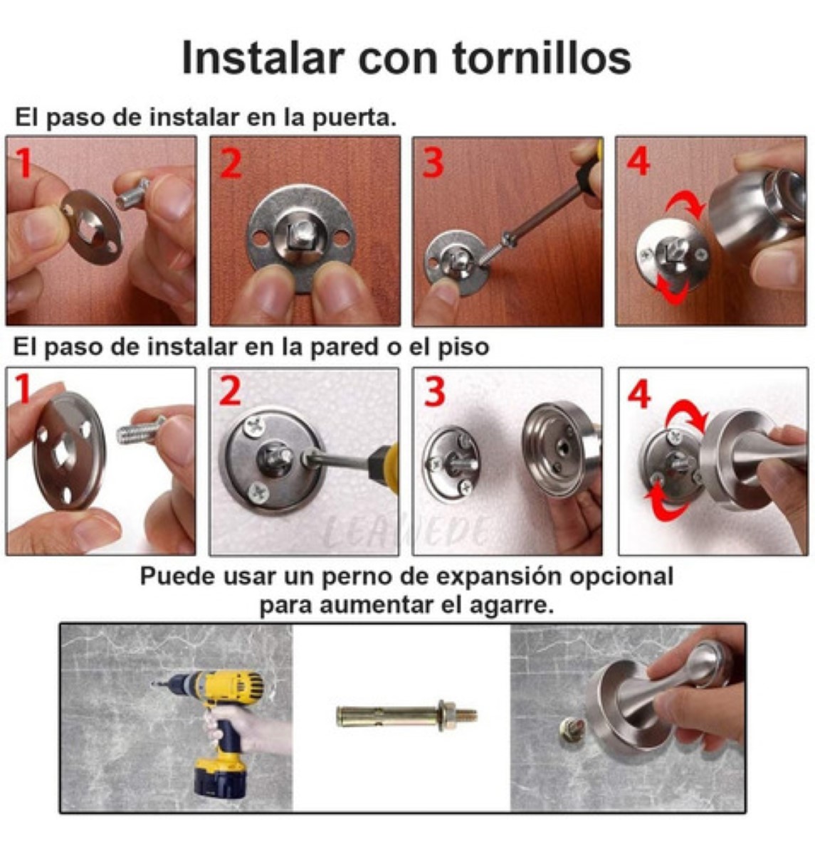 Tope Para Puerta Magnético Succión De Acero Inoxidable Negro