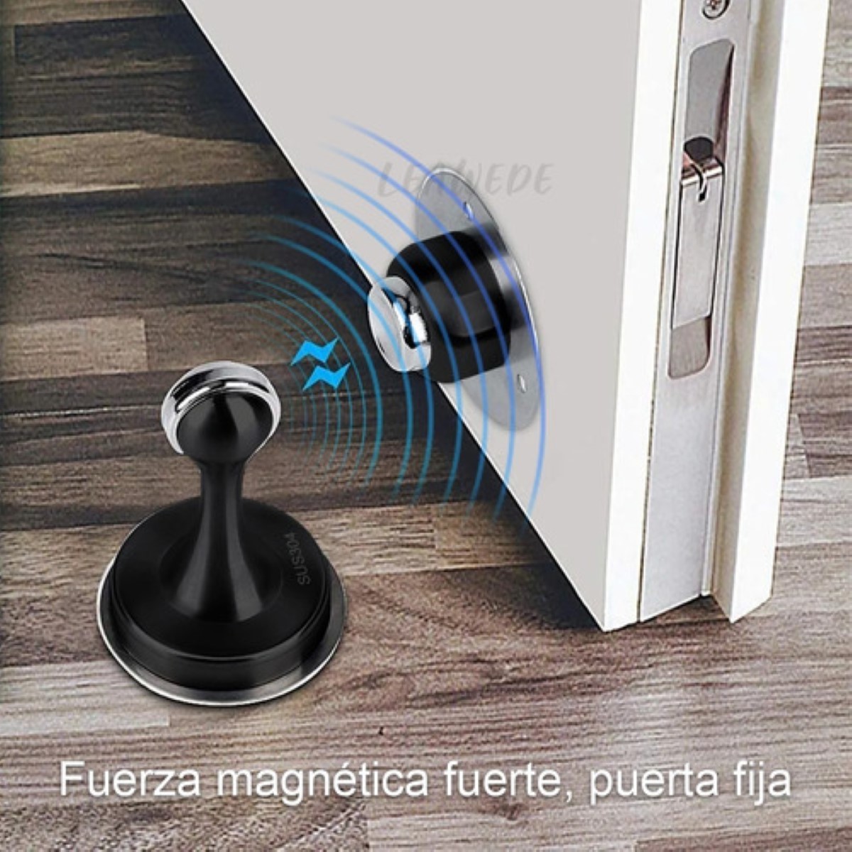 Tope Para Puerta Magnético Succión De Acero Inoxidable Negro