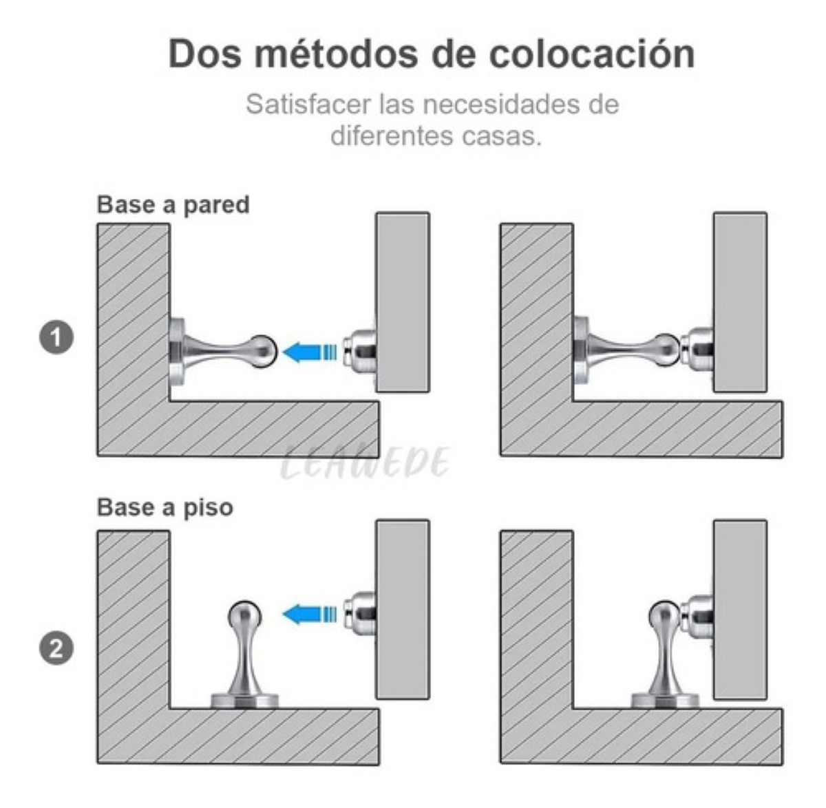 Tope de Puerta para suelo Mini, Instalacion Adhesiva