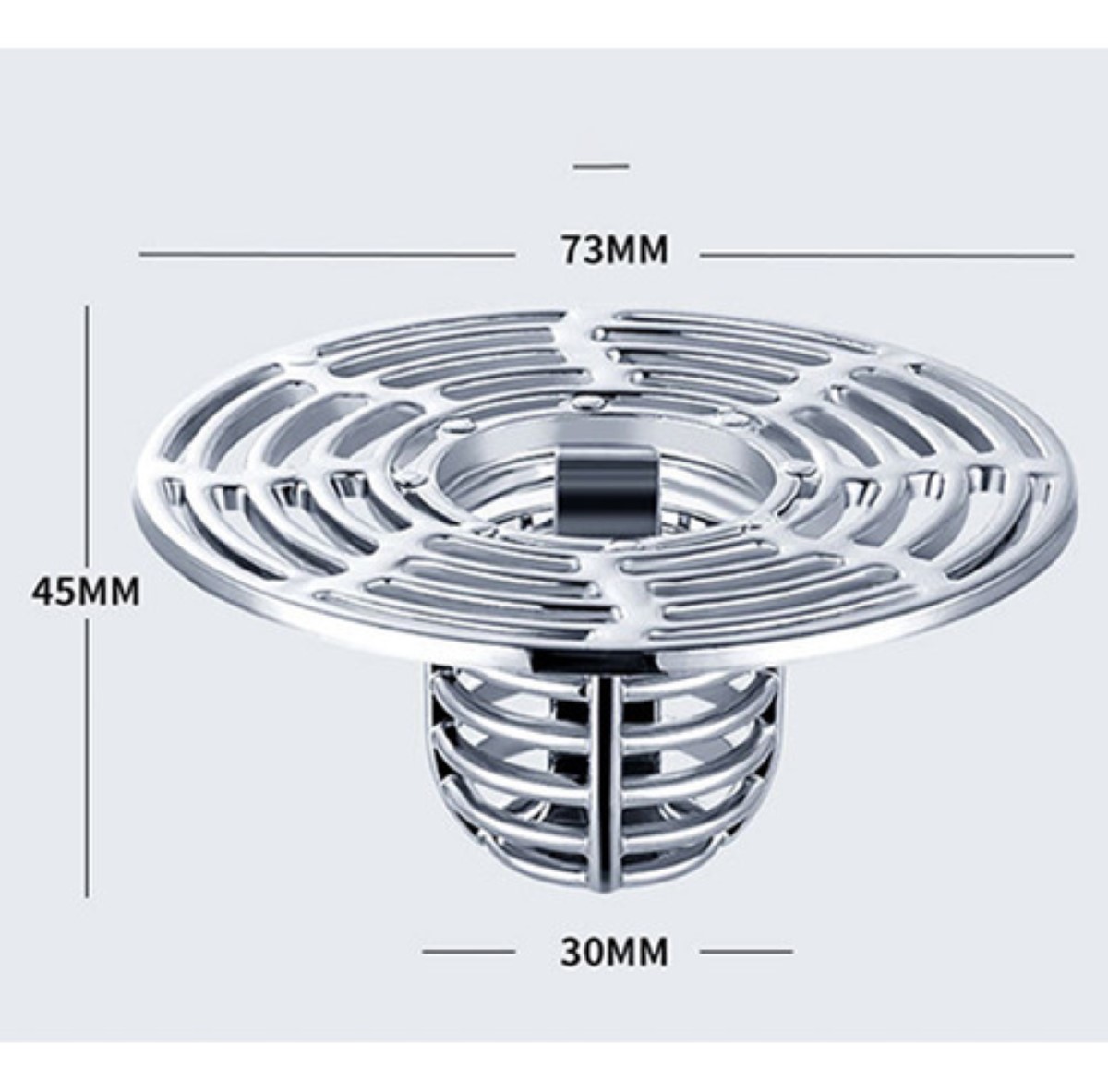 Coladera Universal Zero Olores Con Check Y Atrapa Cabellos Plata 