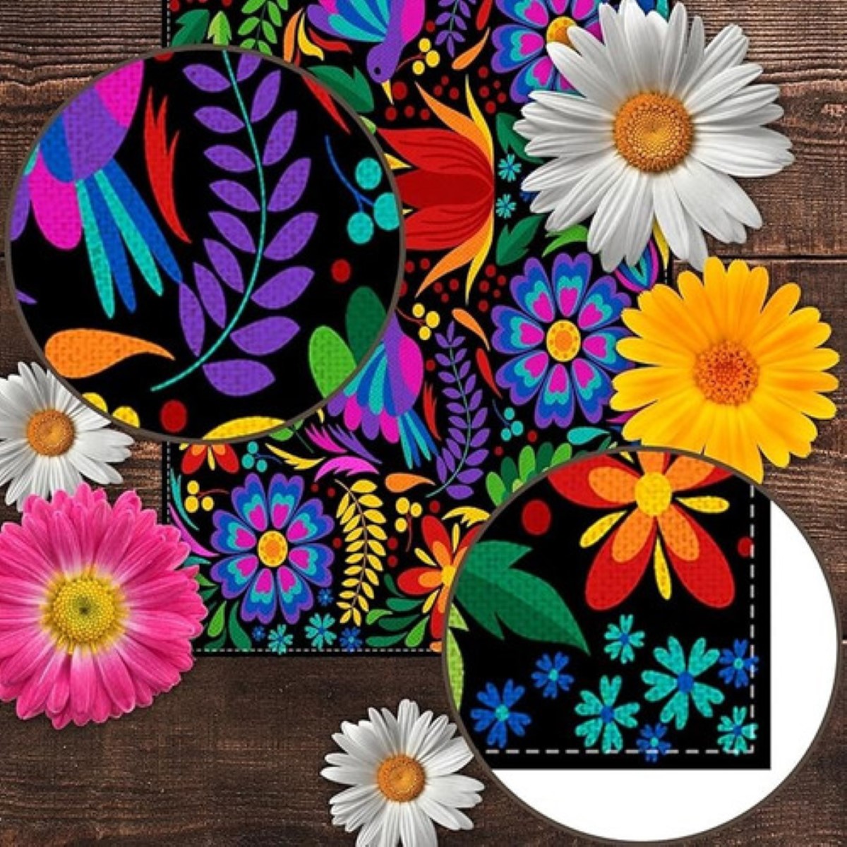 Camino De Mesa Textura Lino 33*183cm Estilo Mexicano pájaro