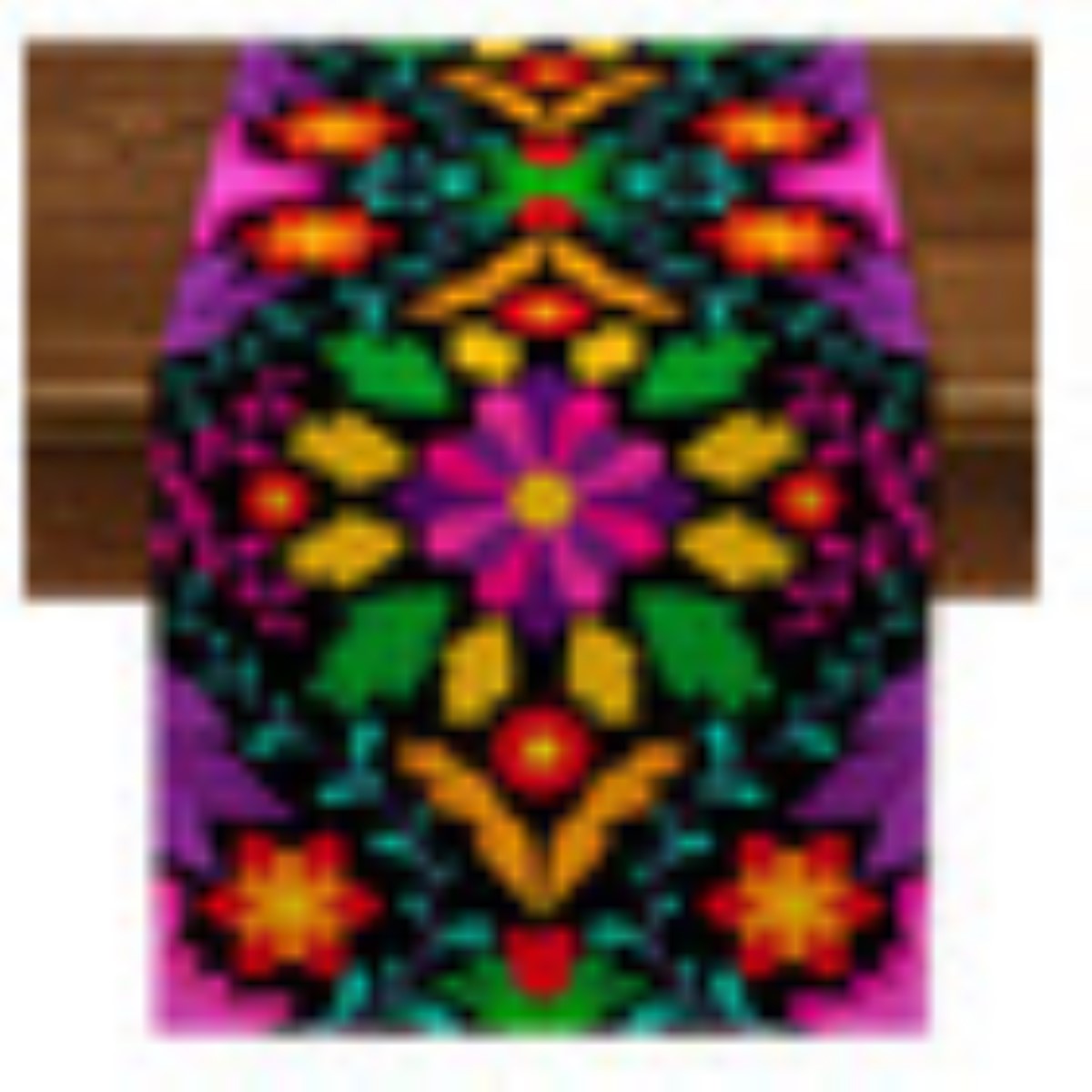 Camino De Mesa Textura Lino 33*183cm Estilo Mexicano flor