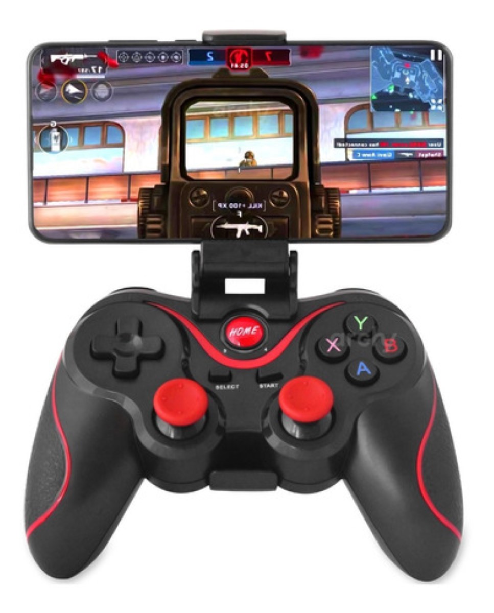 Control Bluetooth Android Pc Con Soporte Negro/Rojo