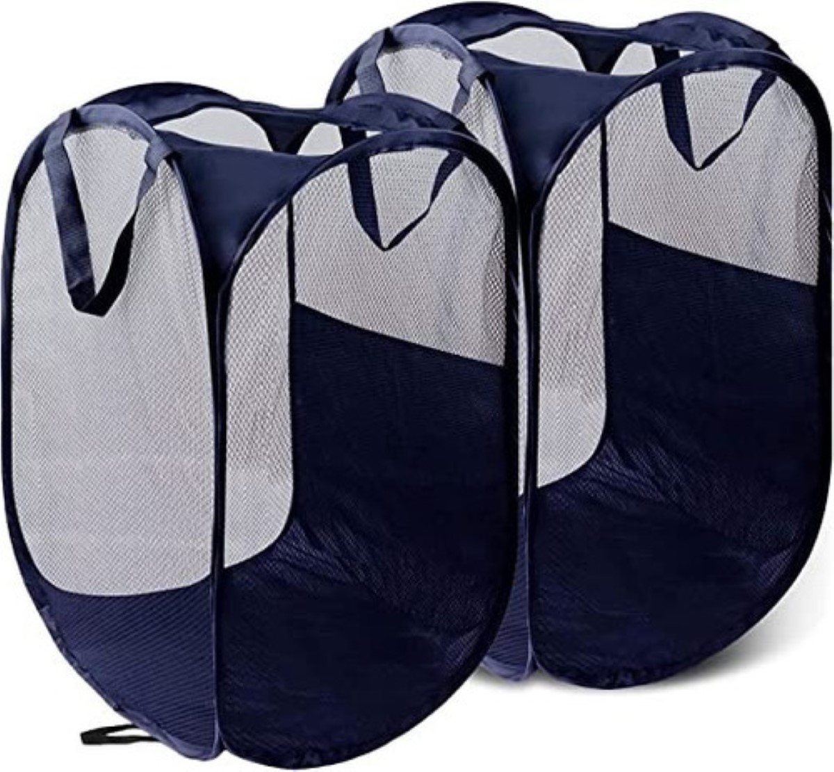 2 Piezas Cesta Plegable De Malla Para Ropa Sucia Organizador azul