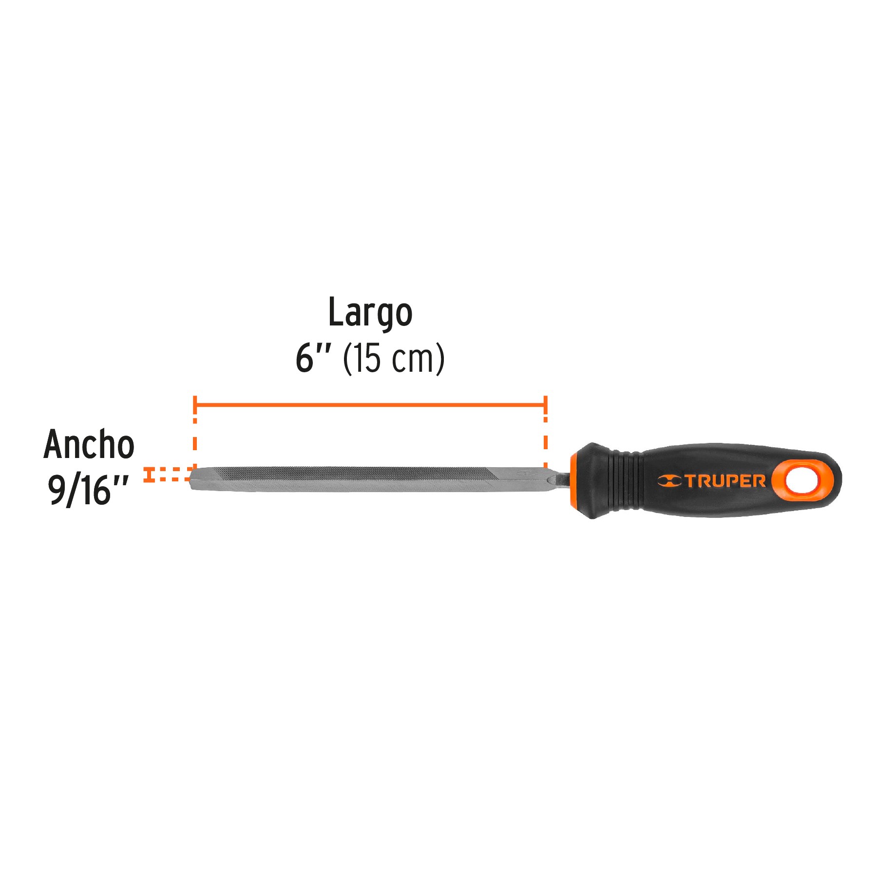 LIMA TRIÁNGULO PESADO 8", 32DPP CON MANGO DOBLE INYECCIÓN 15308