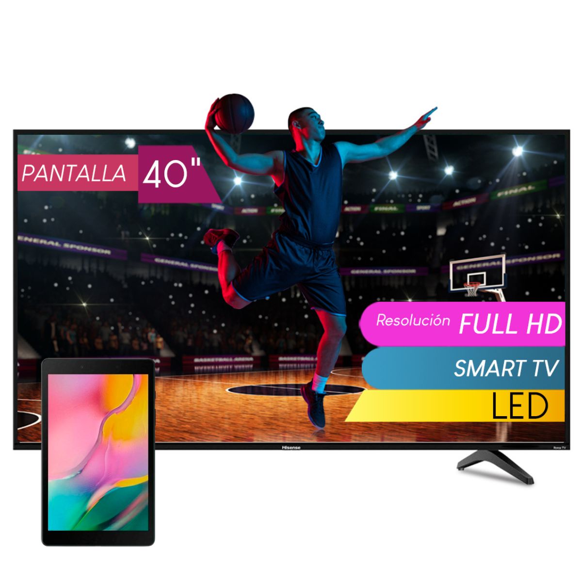 Combo Pantalla Hisense 40" + Tab A8