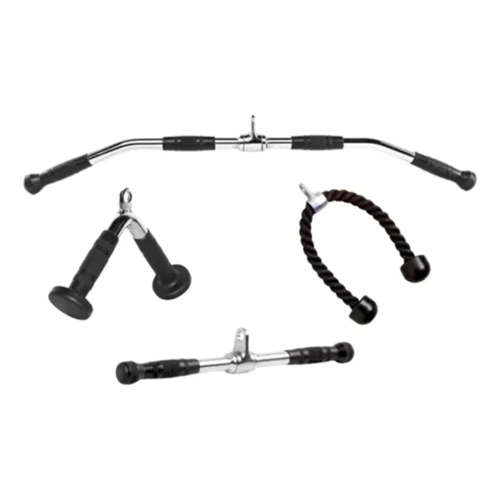 Set Recto Corto, Cuerda Tricep, V, Barra Para Espalda Con Recubrimiento