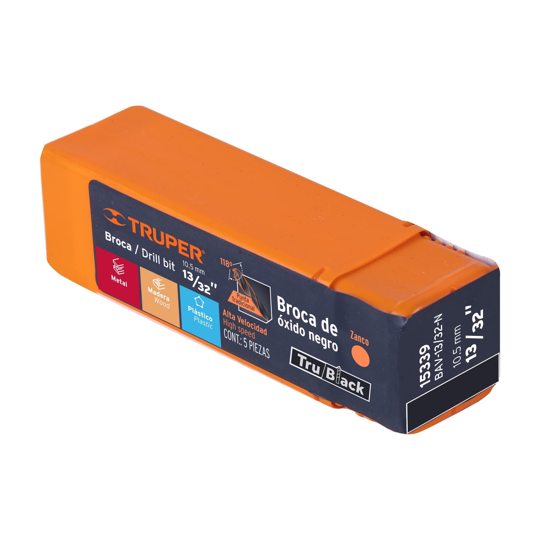 BROCA HSS 13/32" TRUBLACK PARA METAL, TRUPER 15339