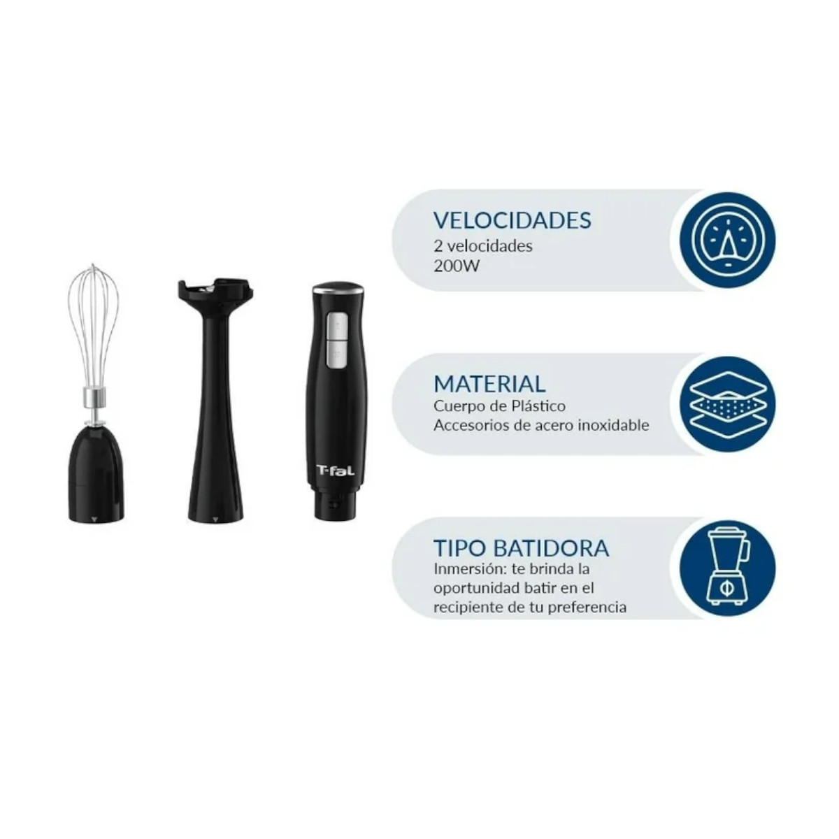 Batidora Inmersión T-FAL con Globo Turbomix Max 4 200W