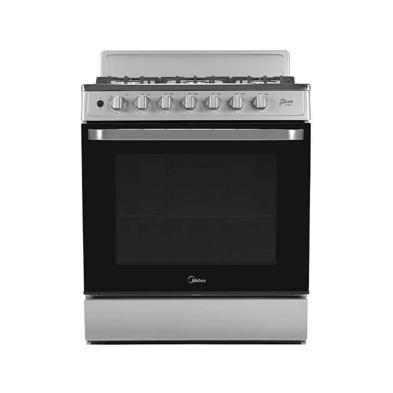 Estufa Midea MGS30FS1BEABG 6 Quemadores 30" con Copete Silver