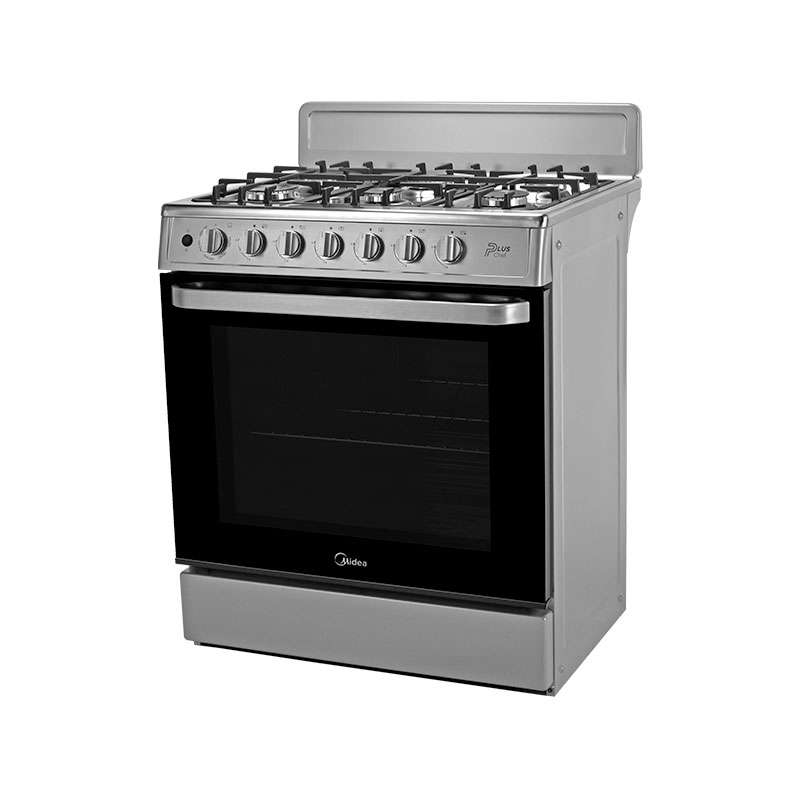 Estufa Midea MGS30FS1BEABG 6 Quemadores 30" con Copete Silver