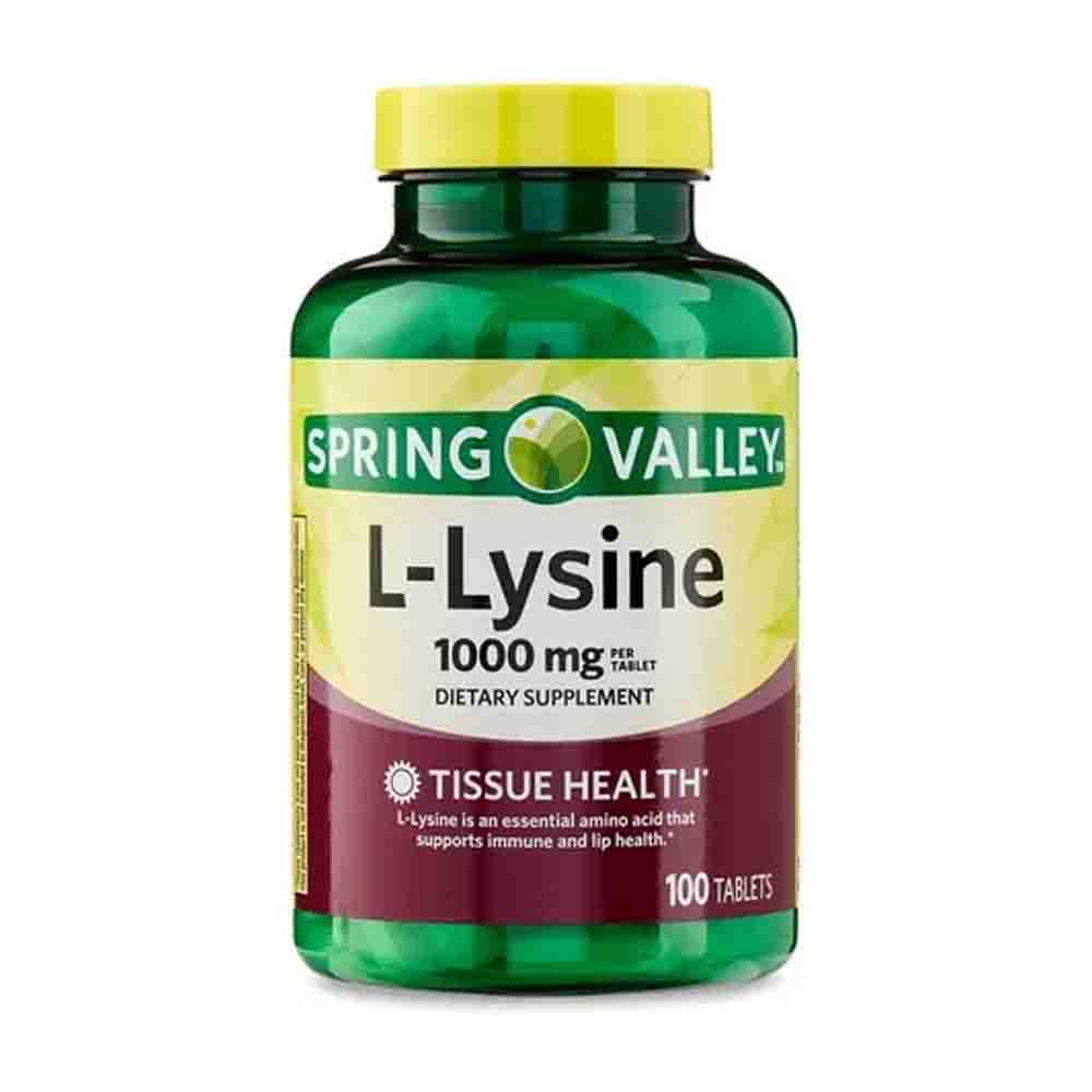L-Lysine 1000mg Spring Valley 100 tabletas L-Lisina 